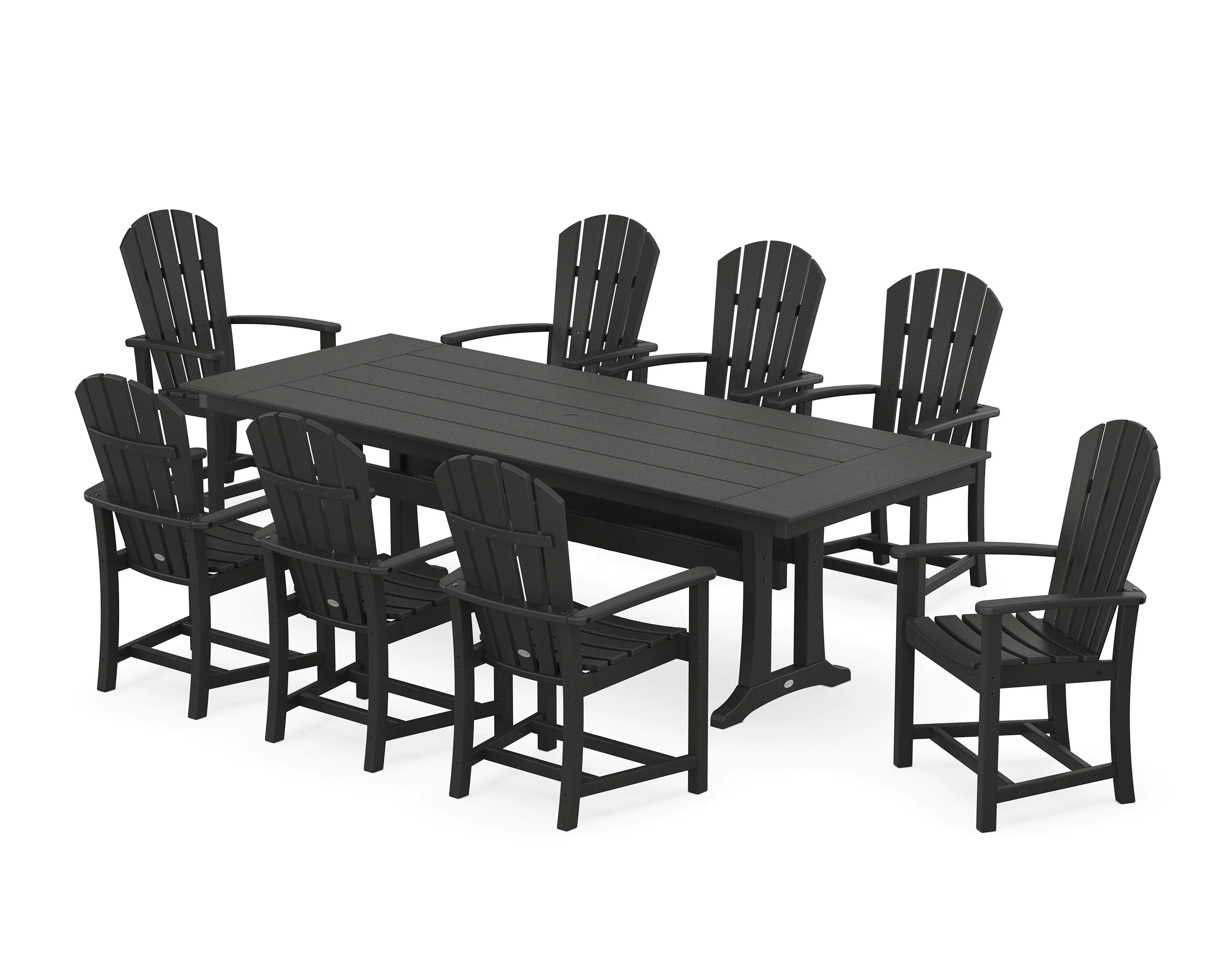 Palm Coast 9-Piece Farmhouse Dining Set with Trestle Legs - Image 7