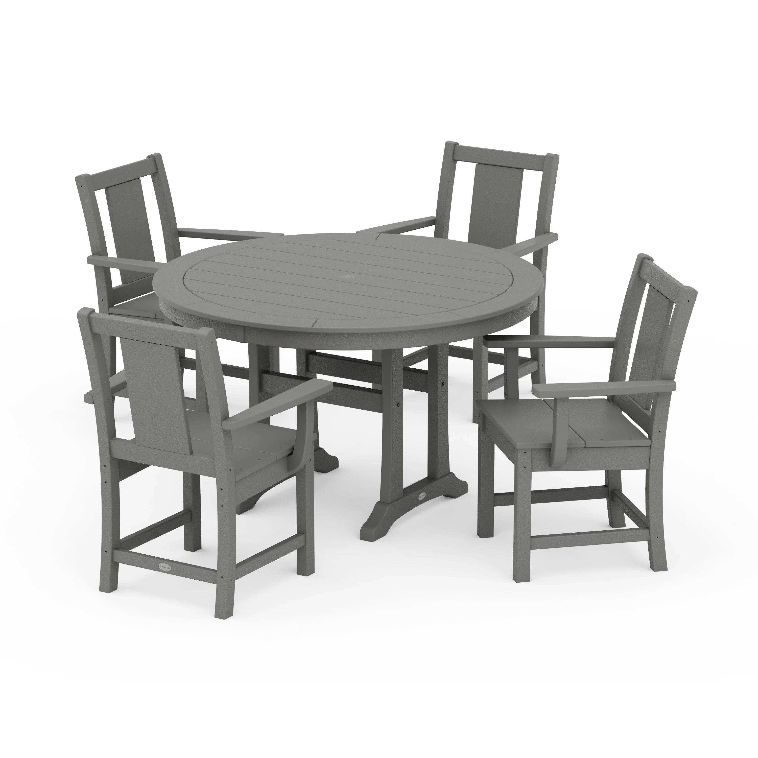Prairie 5-Piece Round Dining Set with Trestle Legs