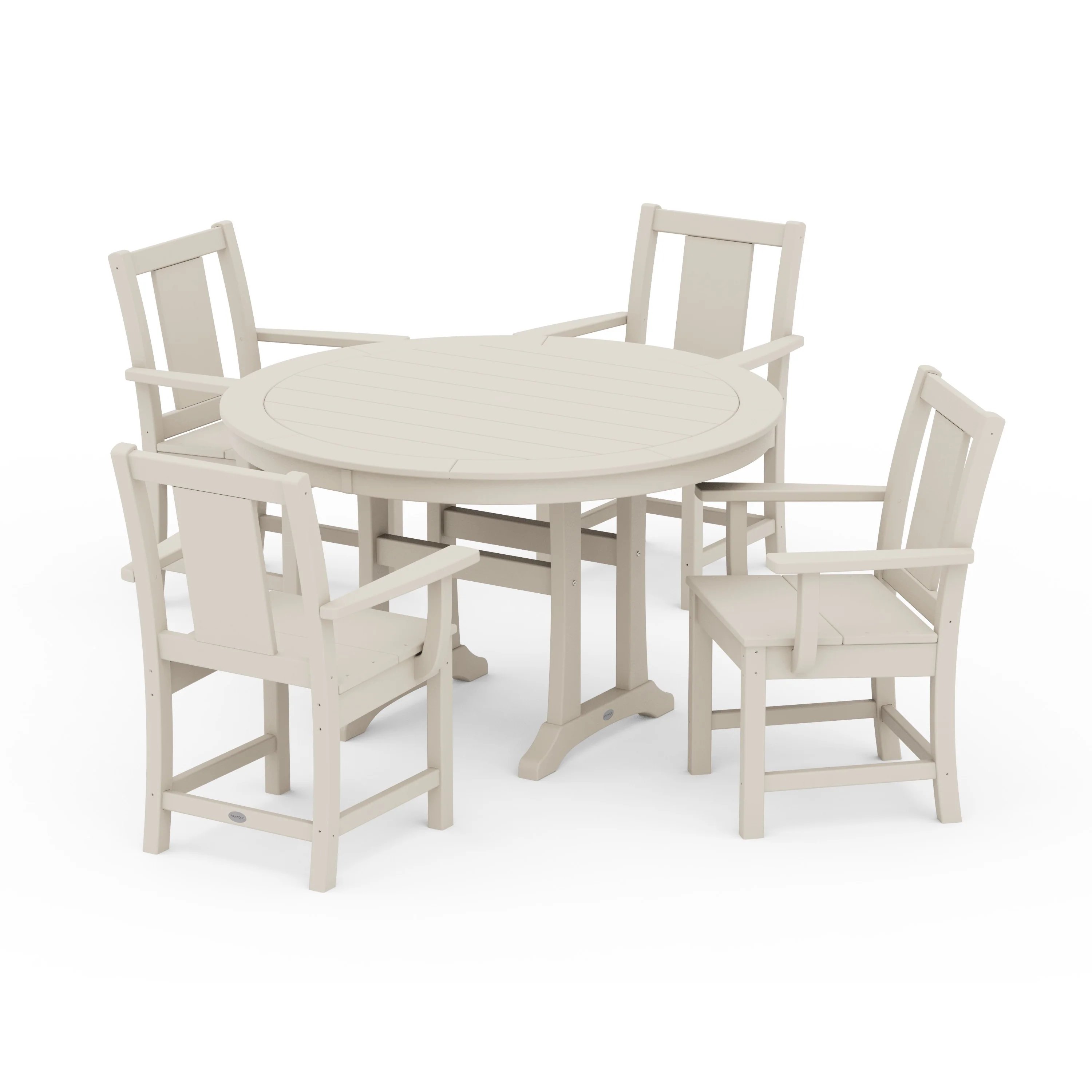 Prairie 5-Piece Round Dining Set with Trestle Legs - Image 6