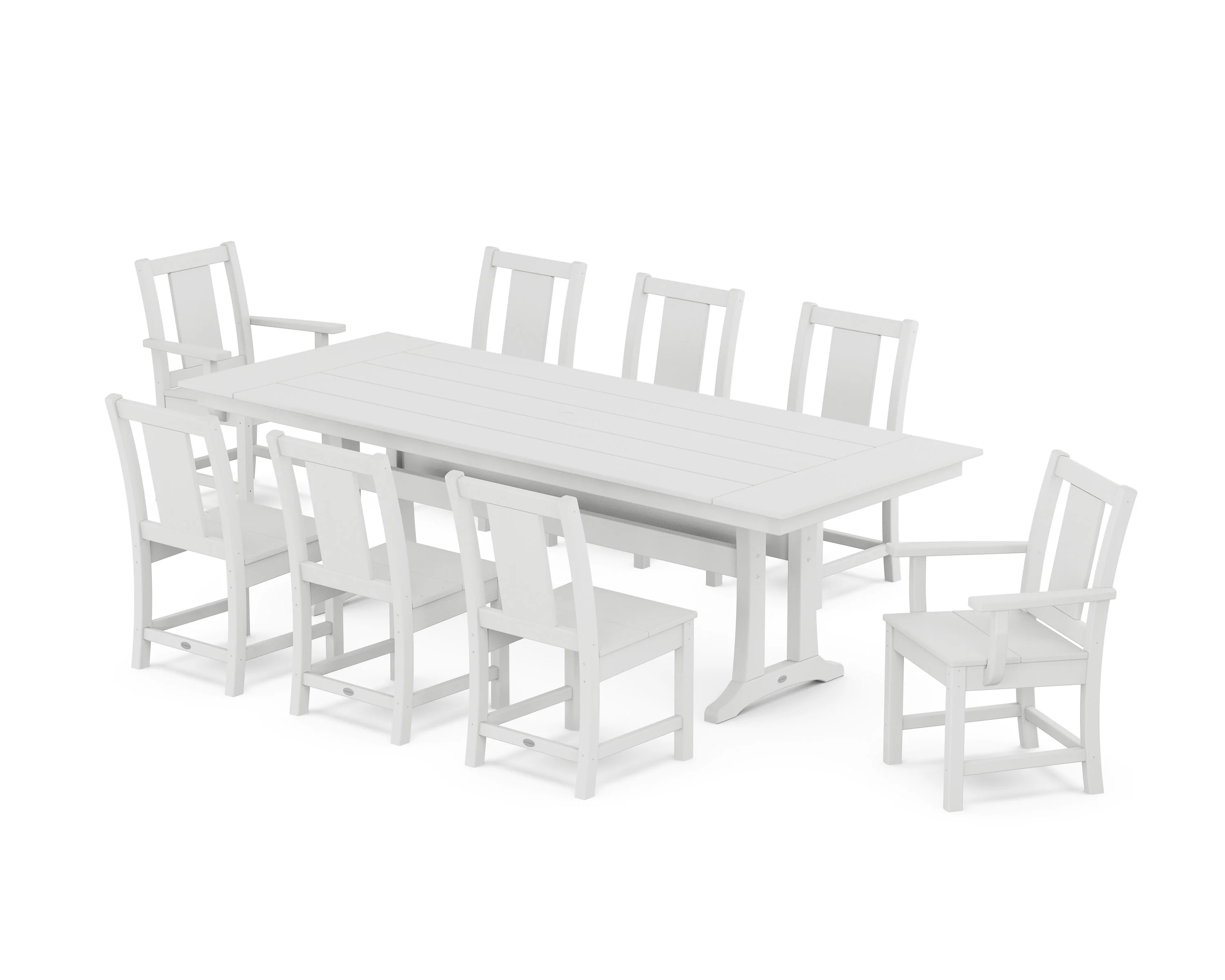 Prairie 9-Piece Farmhouse Dining Set with Trestle Legs - Image 10