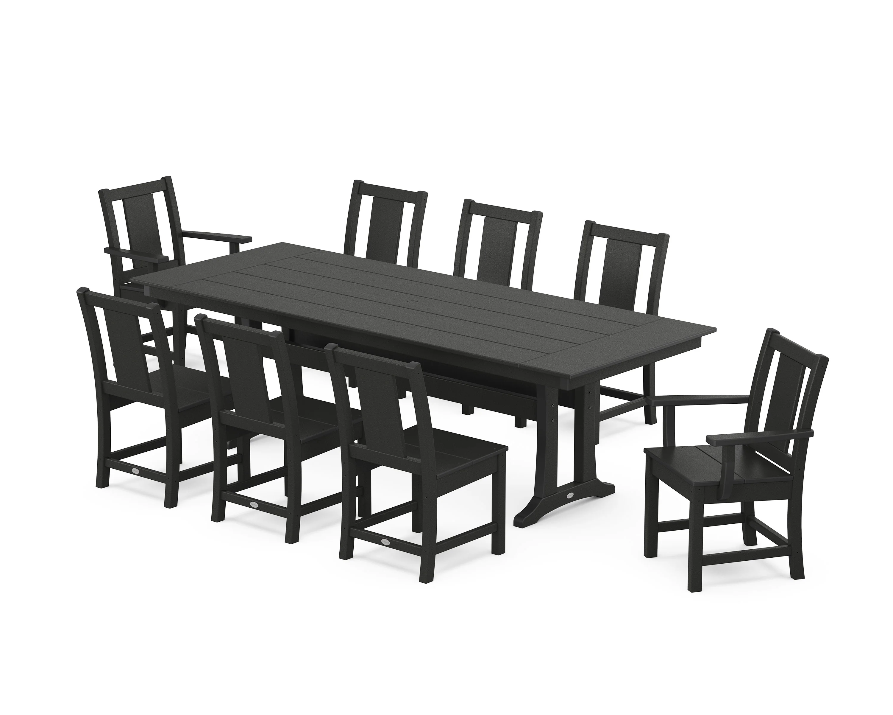Prairie 9-Piece Farmhouse Dining Set with Trestle Legs - Image 6