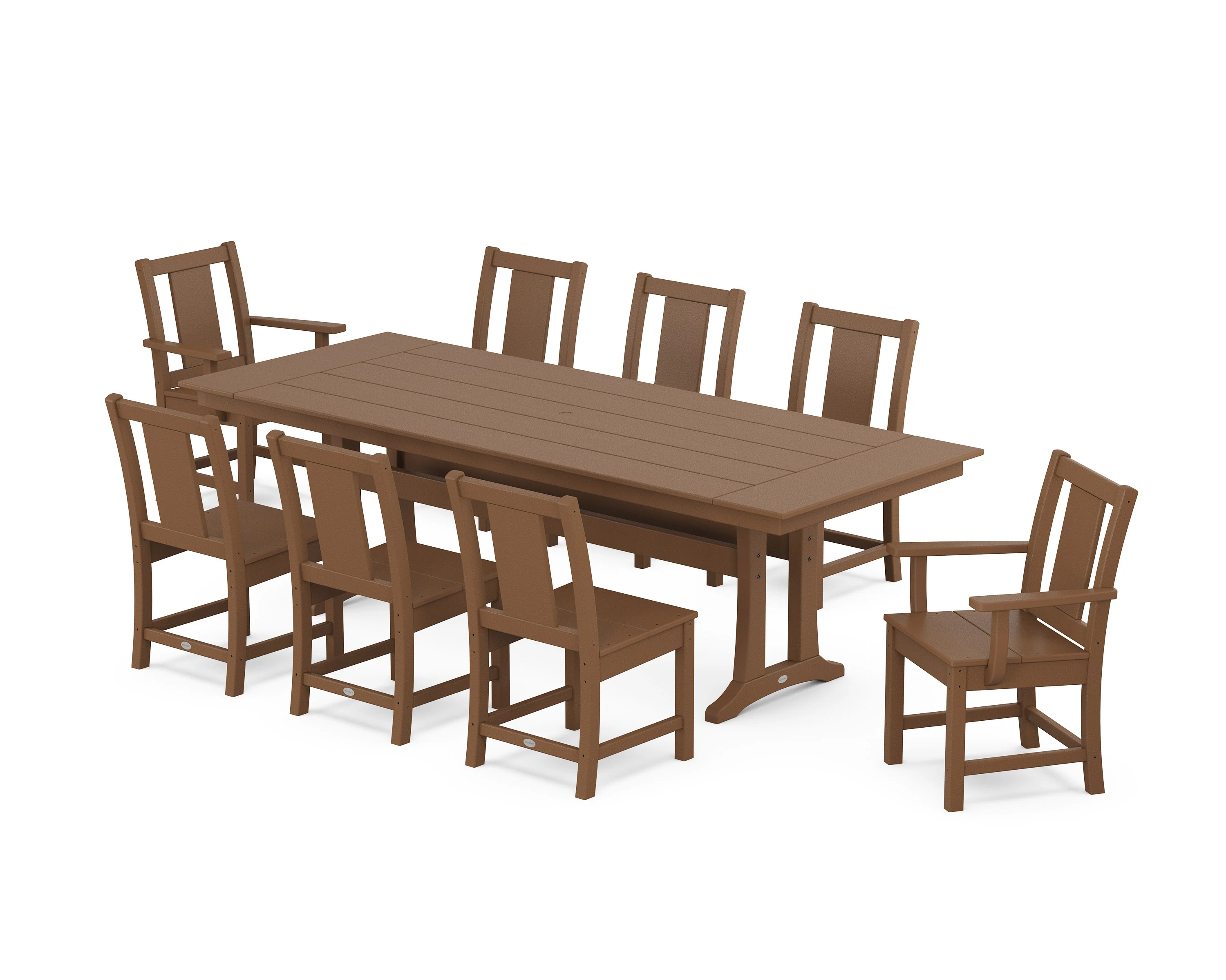 Prairie 9-Piece Farmhouse Dining Set with Trestle Legs - Image 7
