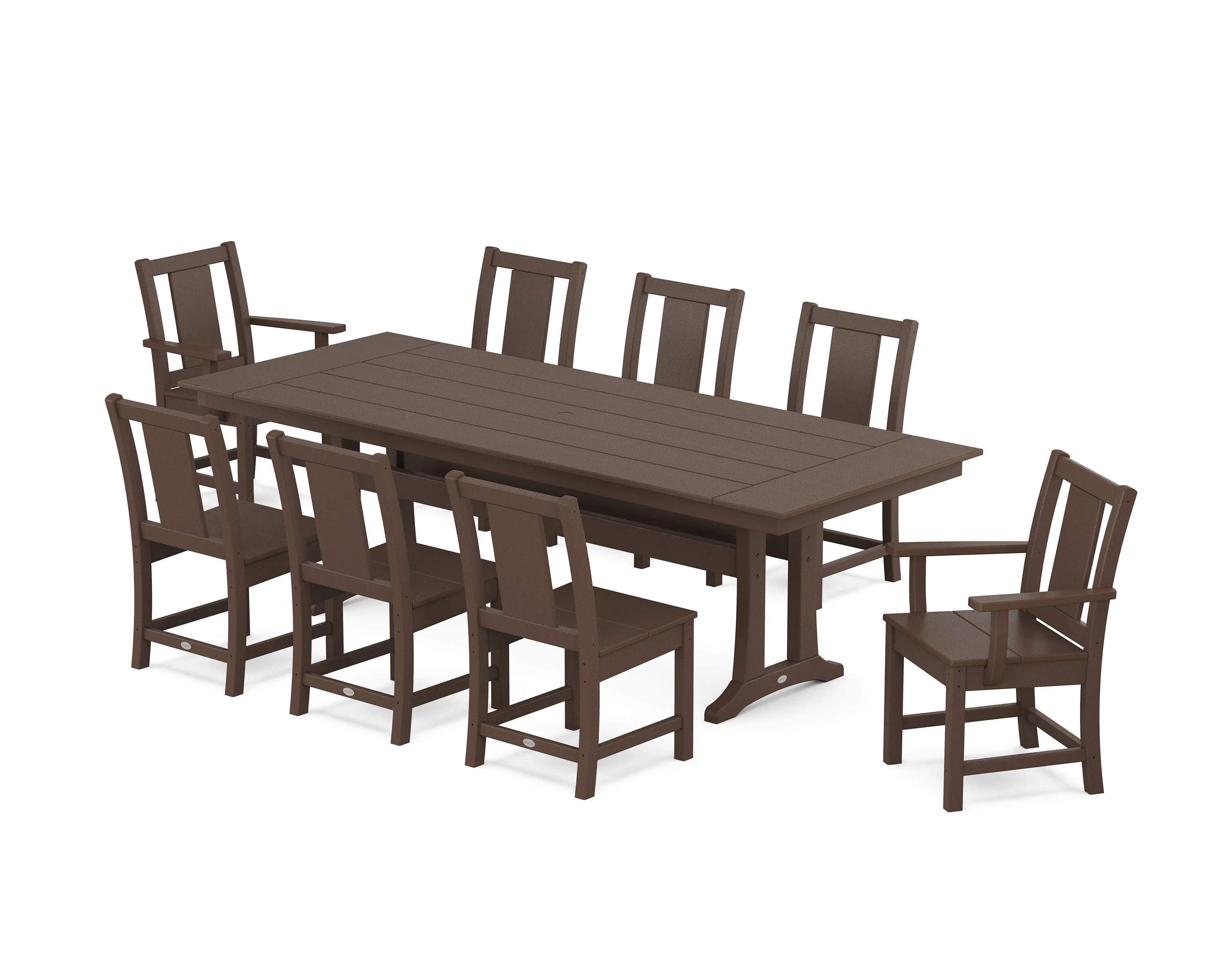 Prairie 9-Piece Farmhouse Dining Set with Trestle Legs - Image 9