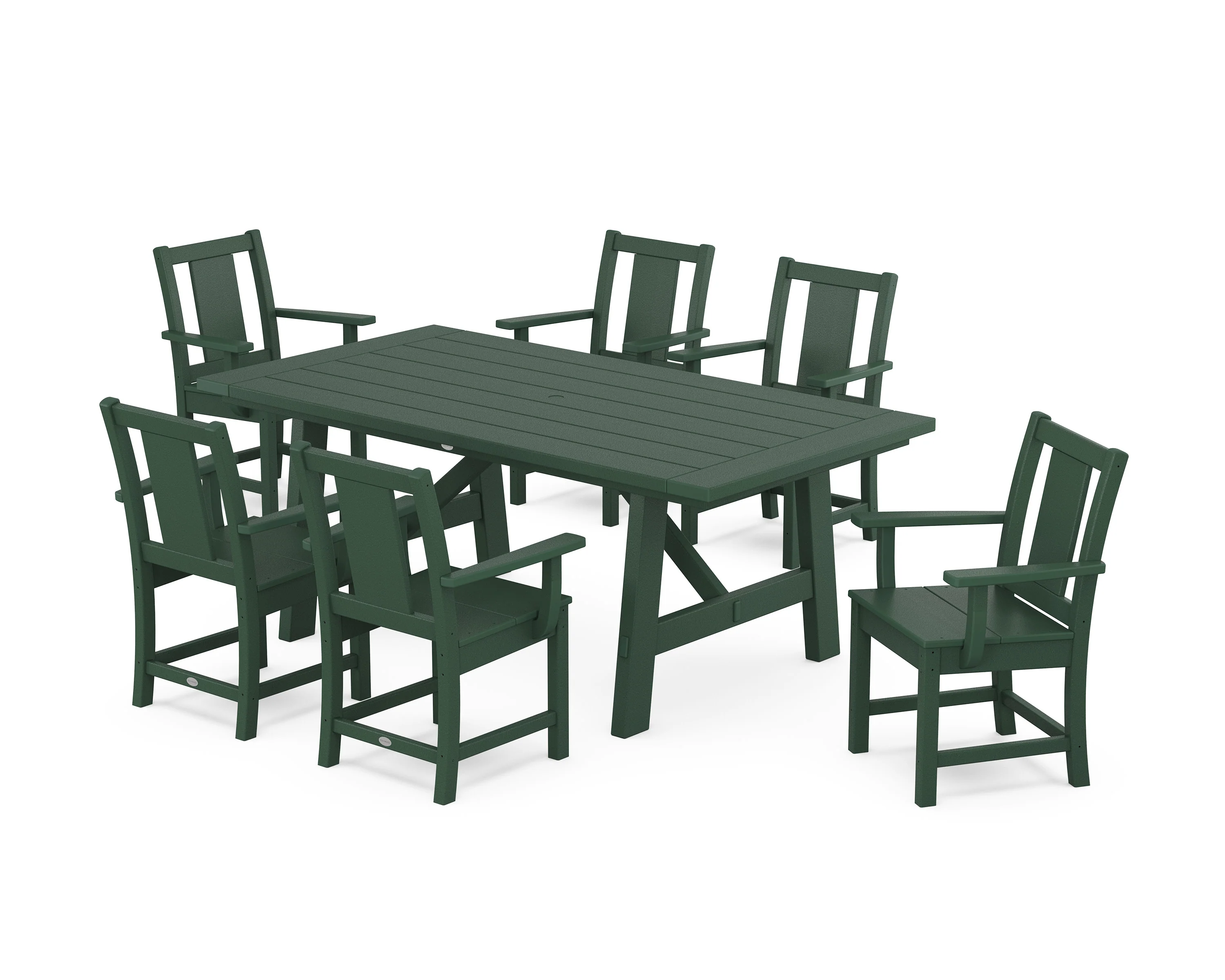 Prairie Arm Chair 7-Piece Rustic Farmhouse Dining Set - Image 6