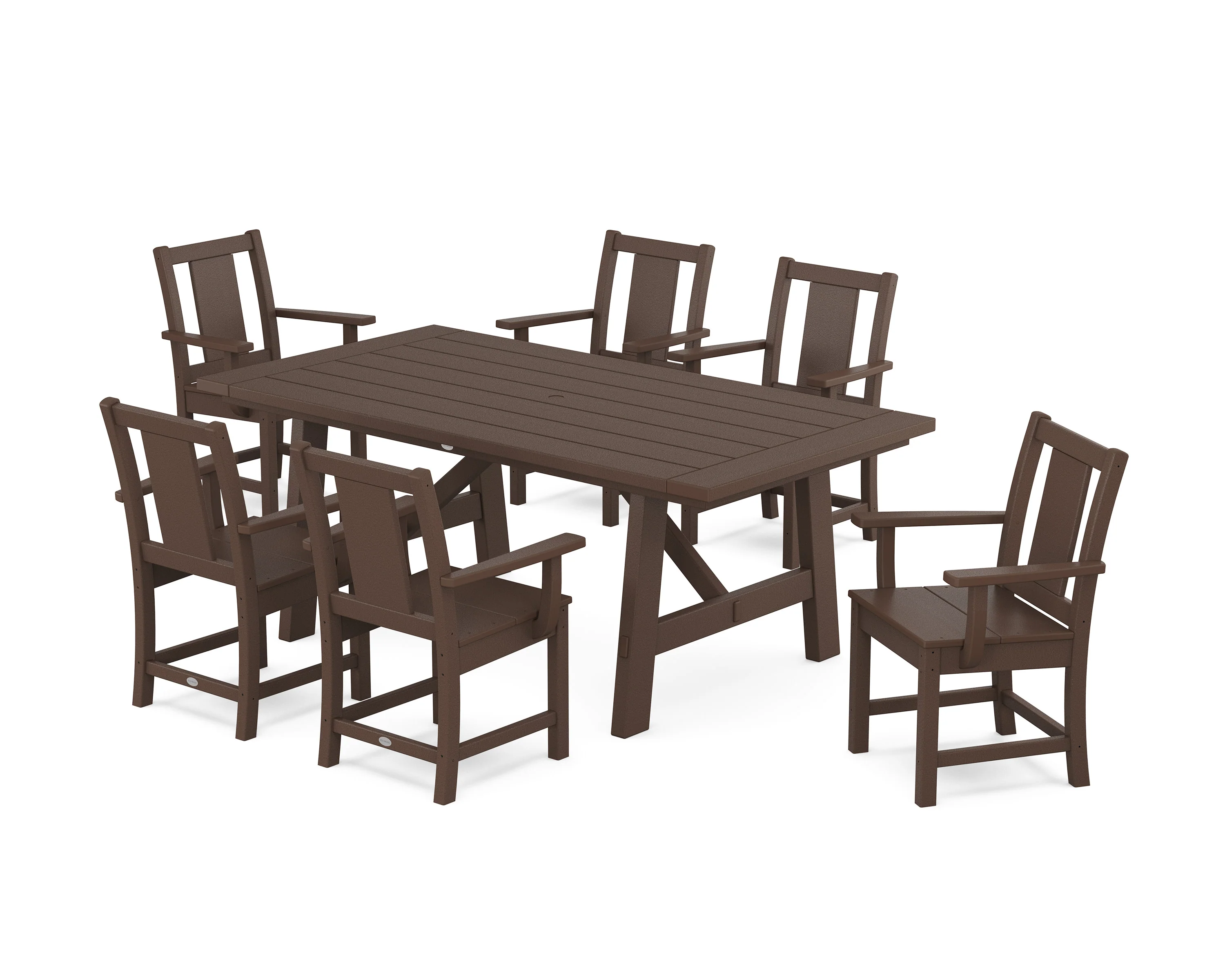 Prairie Arm Chair 7-Piece Rustic Farmhouse Dining Set - Image 8
