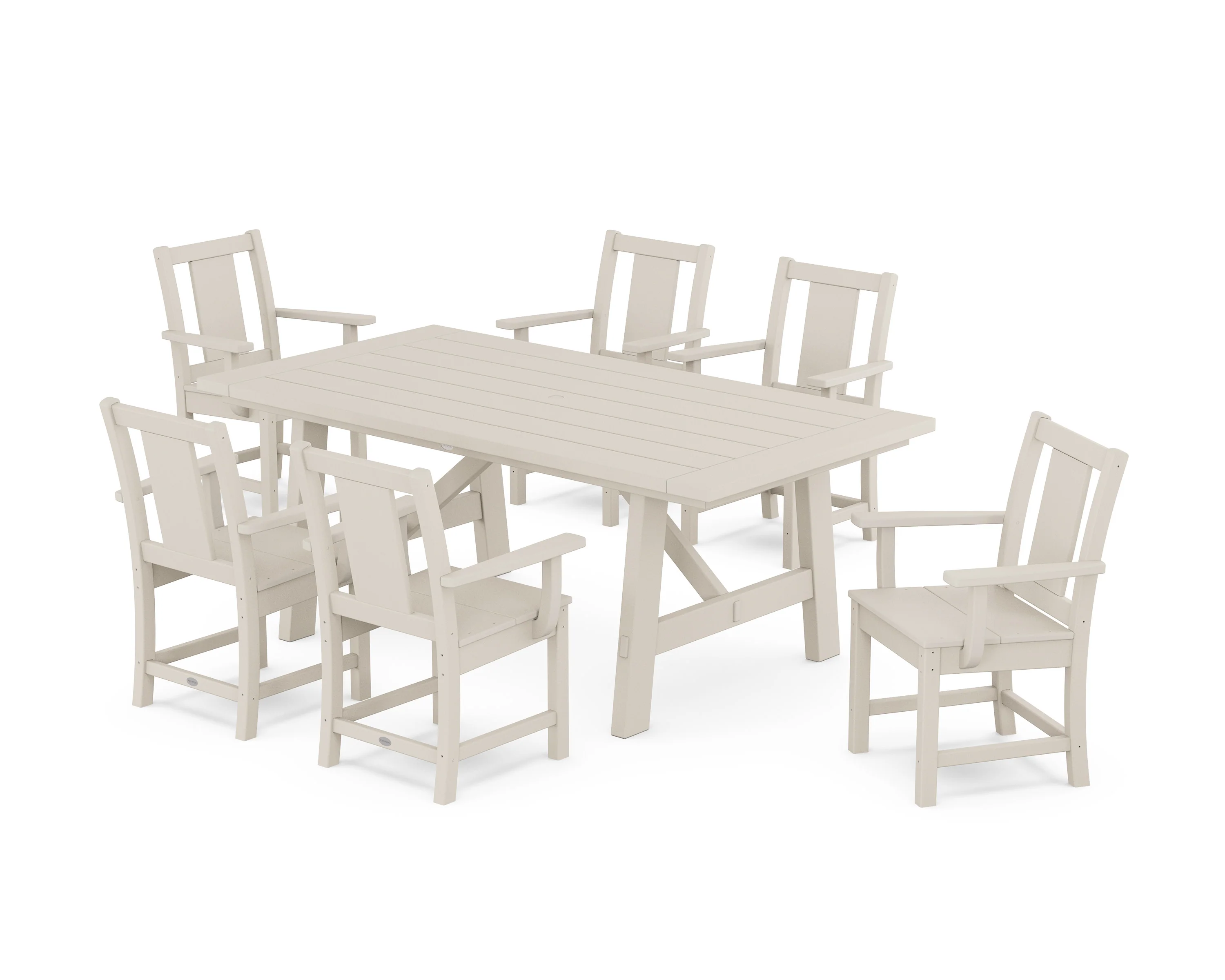Prairie Arm Chair 7-Piece Rustic Farmhouse Dining Set - Image 9