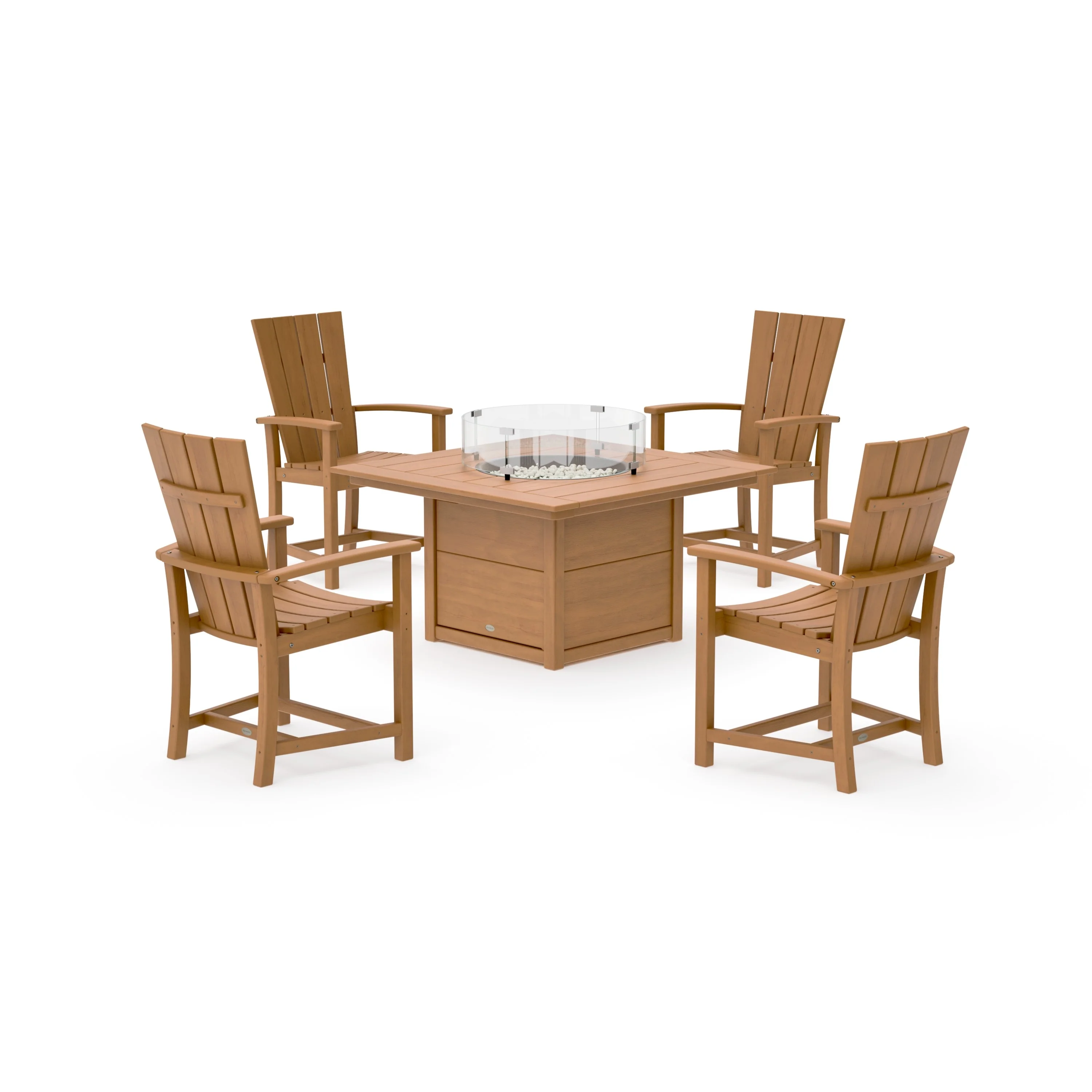 Quattro 4-Piece Upright Adirondack Conversation Set with Fire Pit Table - Image 10