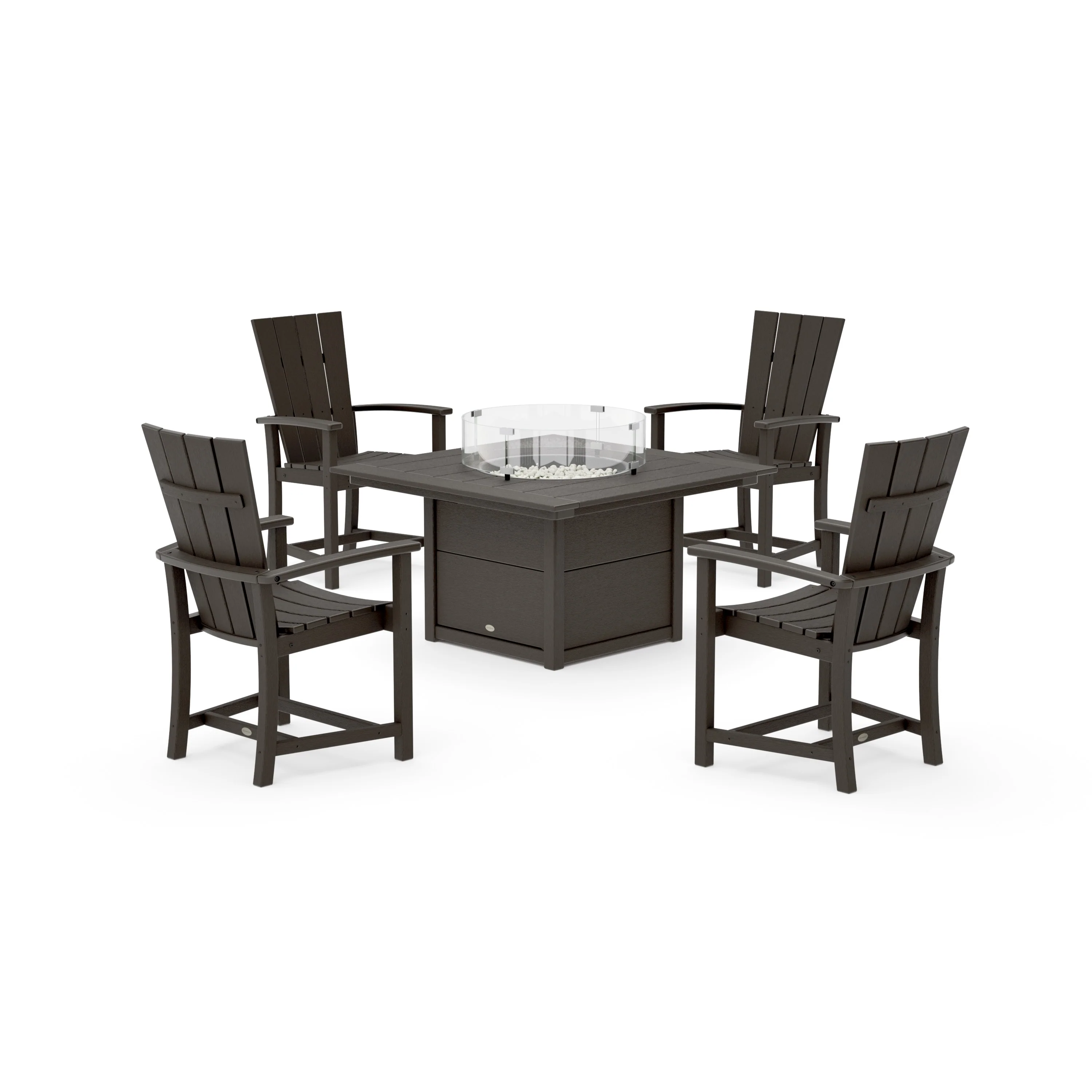 Quattro 4-Piece Upright Adirondack Conversation Set with Fire Pit Table - Image 11