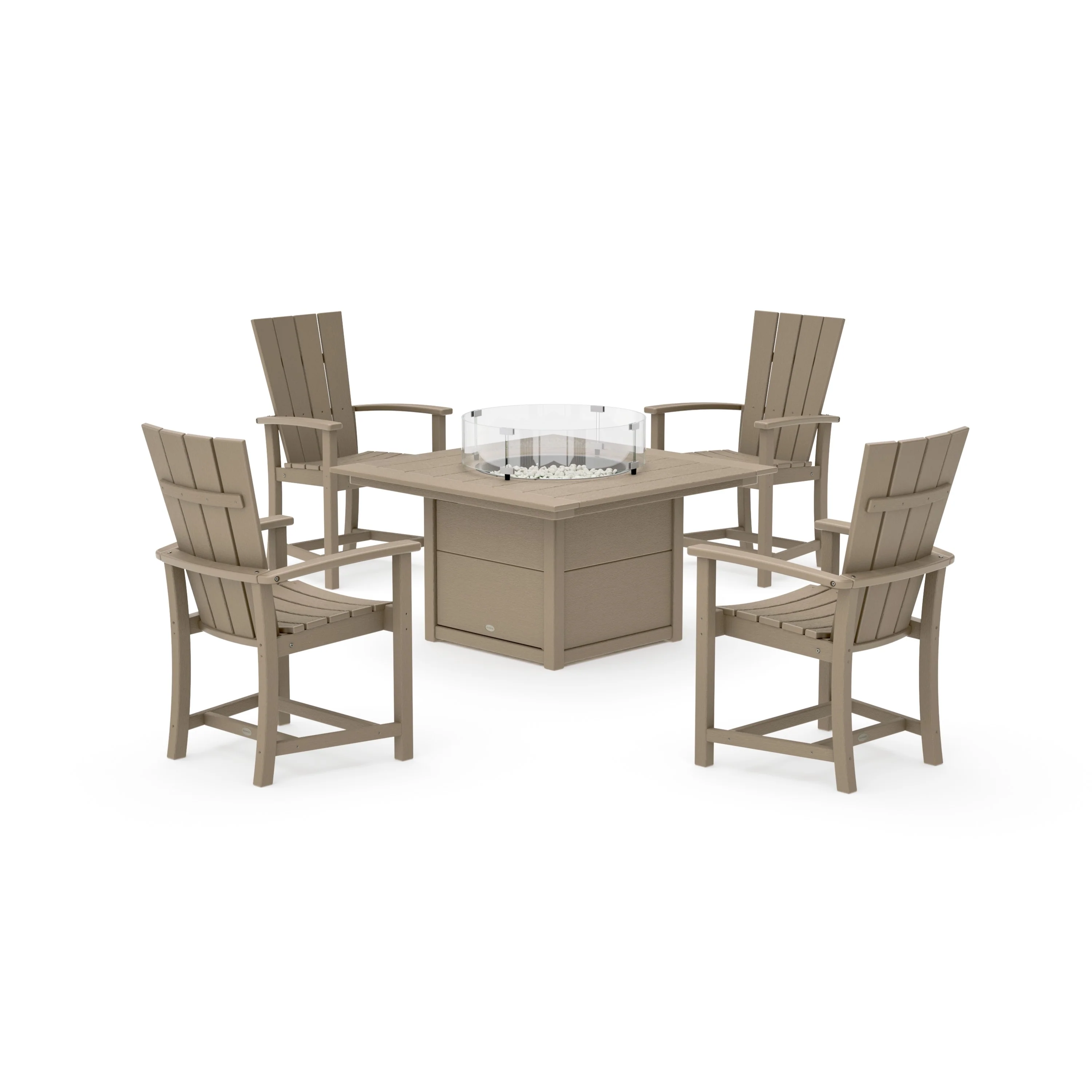 Quattro 4-Piece Upright Adirondack Conversation Set with Fire Pit Table - Image 12