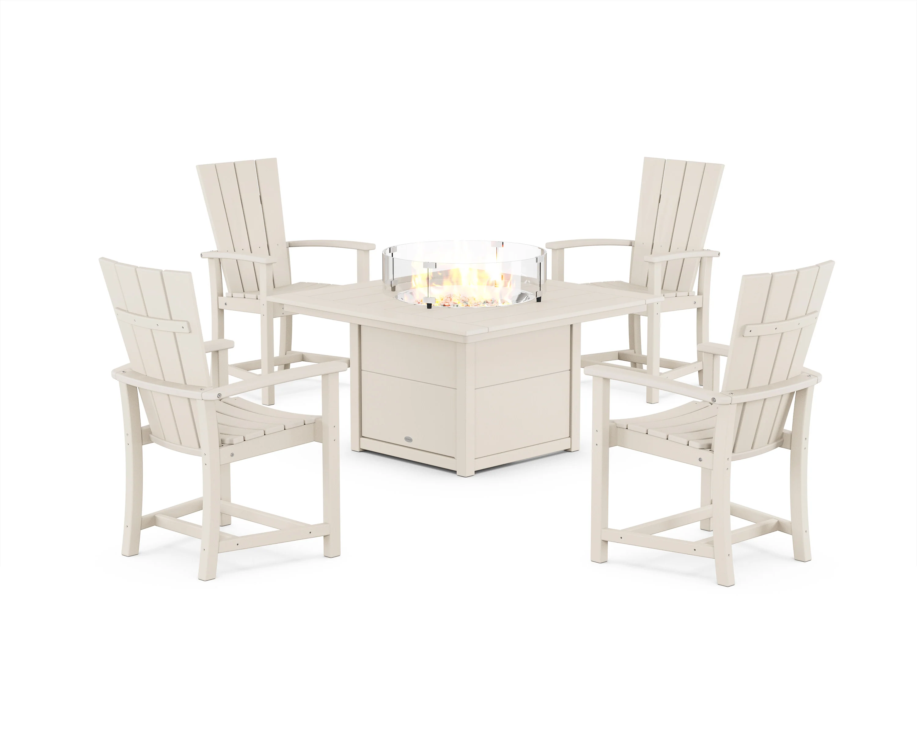 Quattro 4-Piece Upright Adirondack Conversation Set with Fire Pit Table - Image 5
