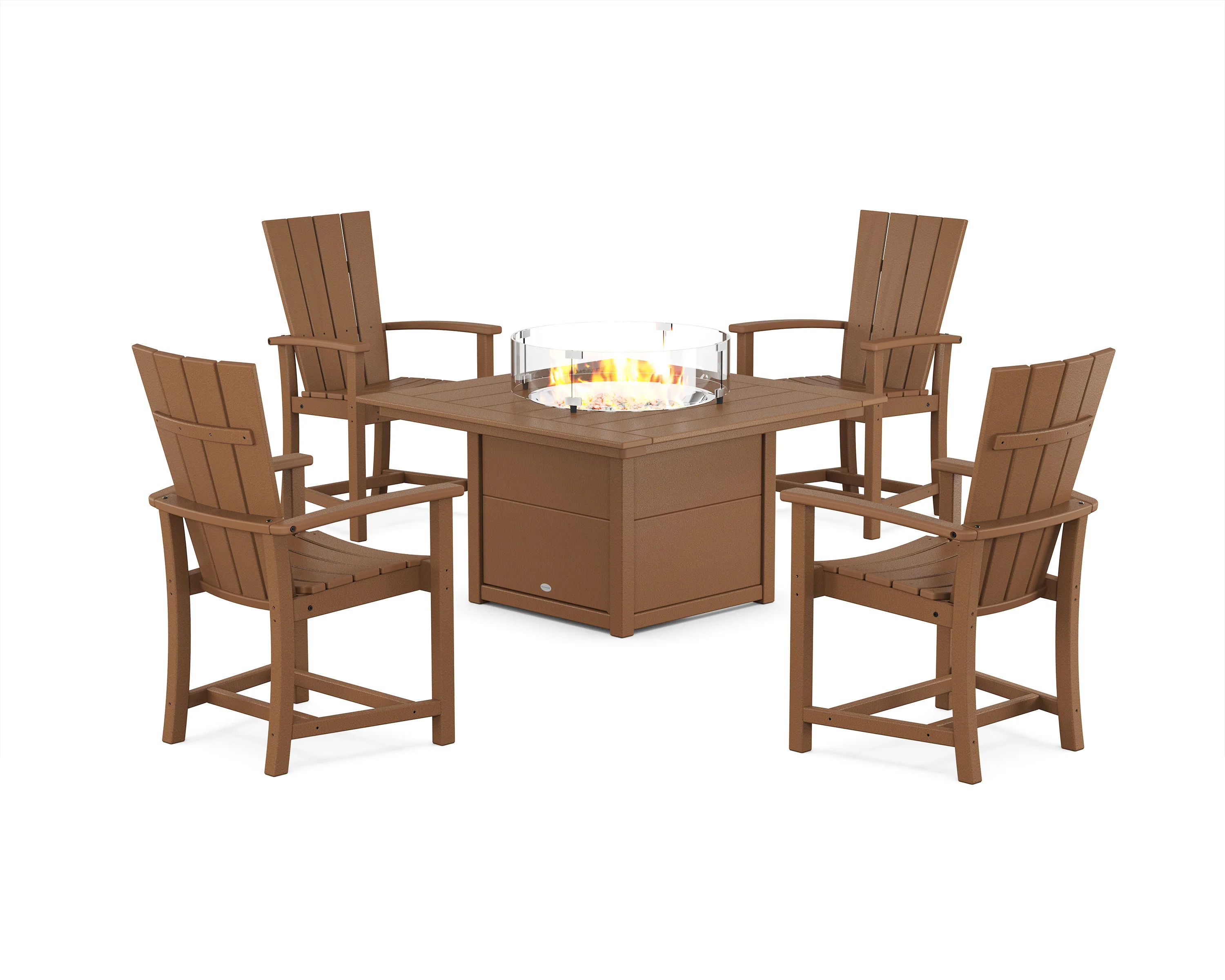 Quattro 4-Piece Upright Adirondack Conversation Set with Fire Pit Table - Image 7