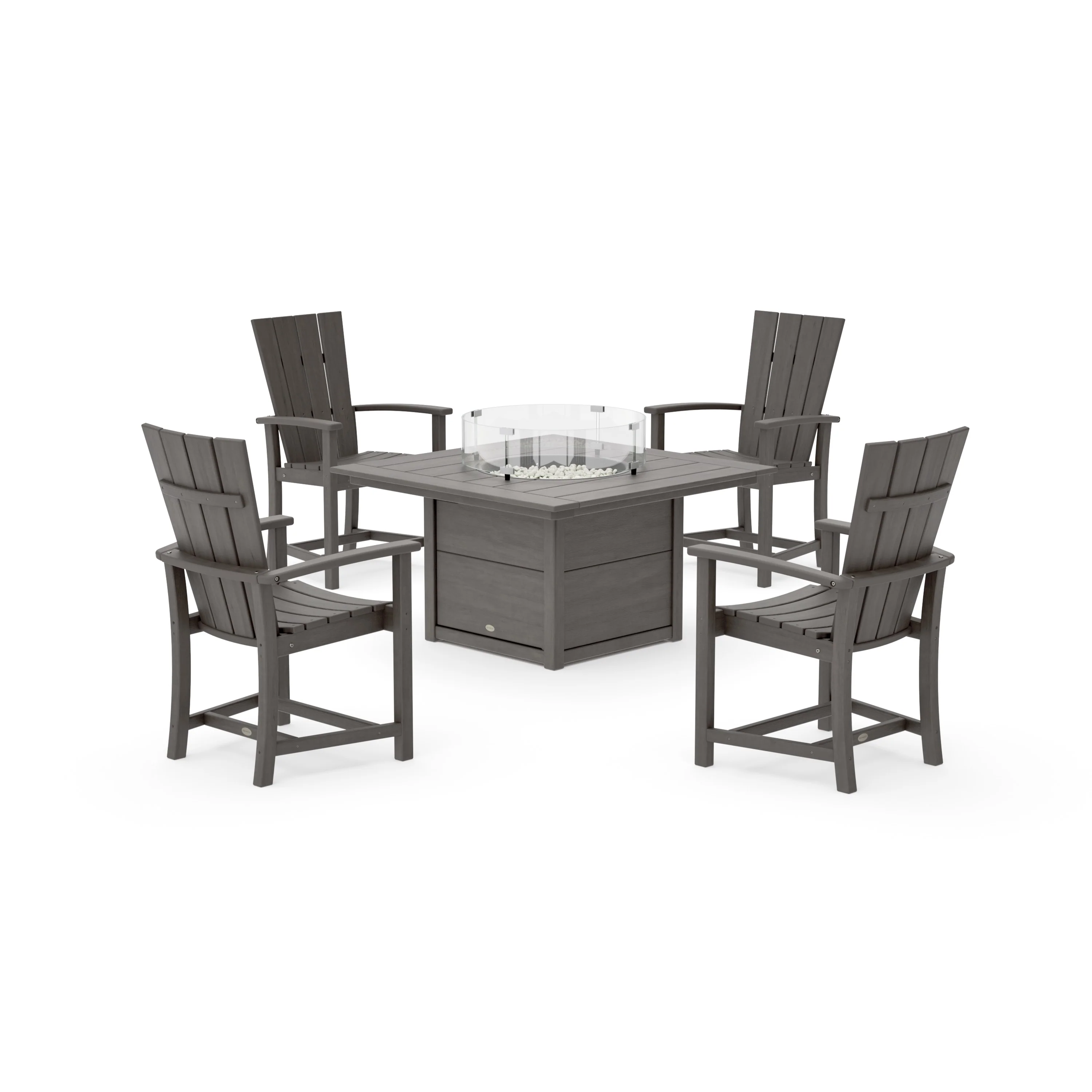 Quattro 4-Piece Upright Adirondack Conversation Set with Fire Pit Table - Image 8