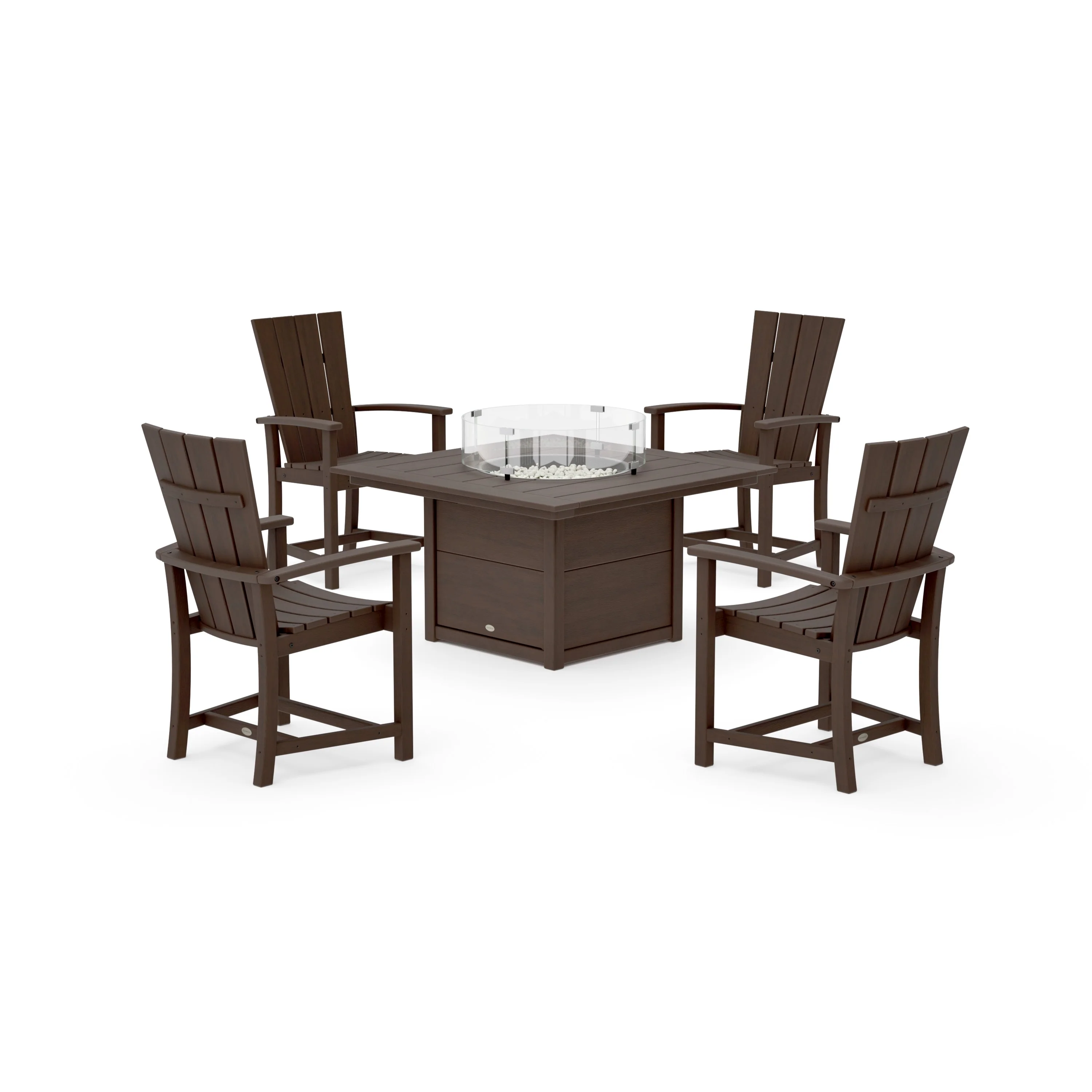 Quattro 4-Piece Upright Adirondack Conversation Set with Fire Pit Table - Image 9