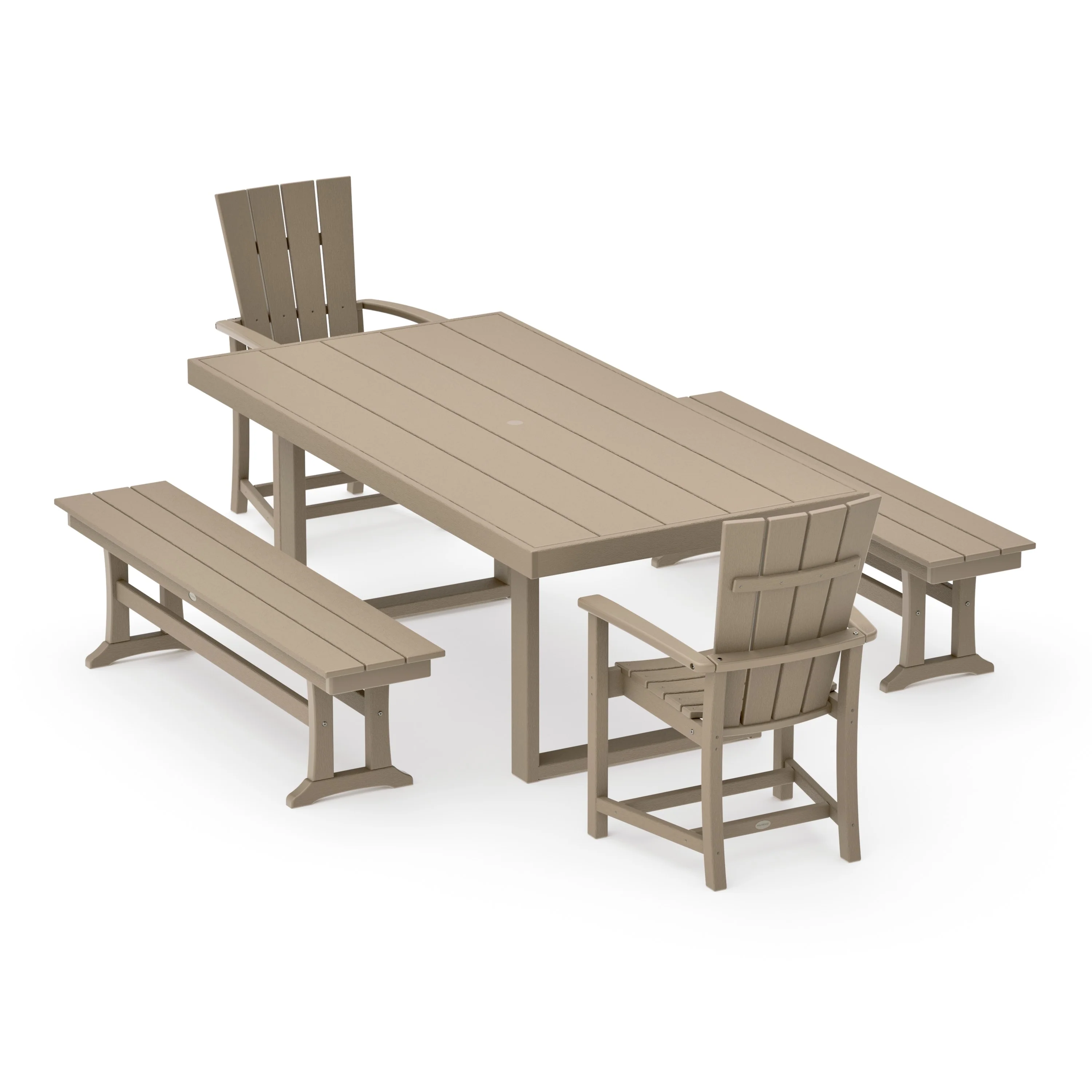Quattro 5-Piece Dining Set with Benches - Image 14