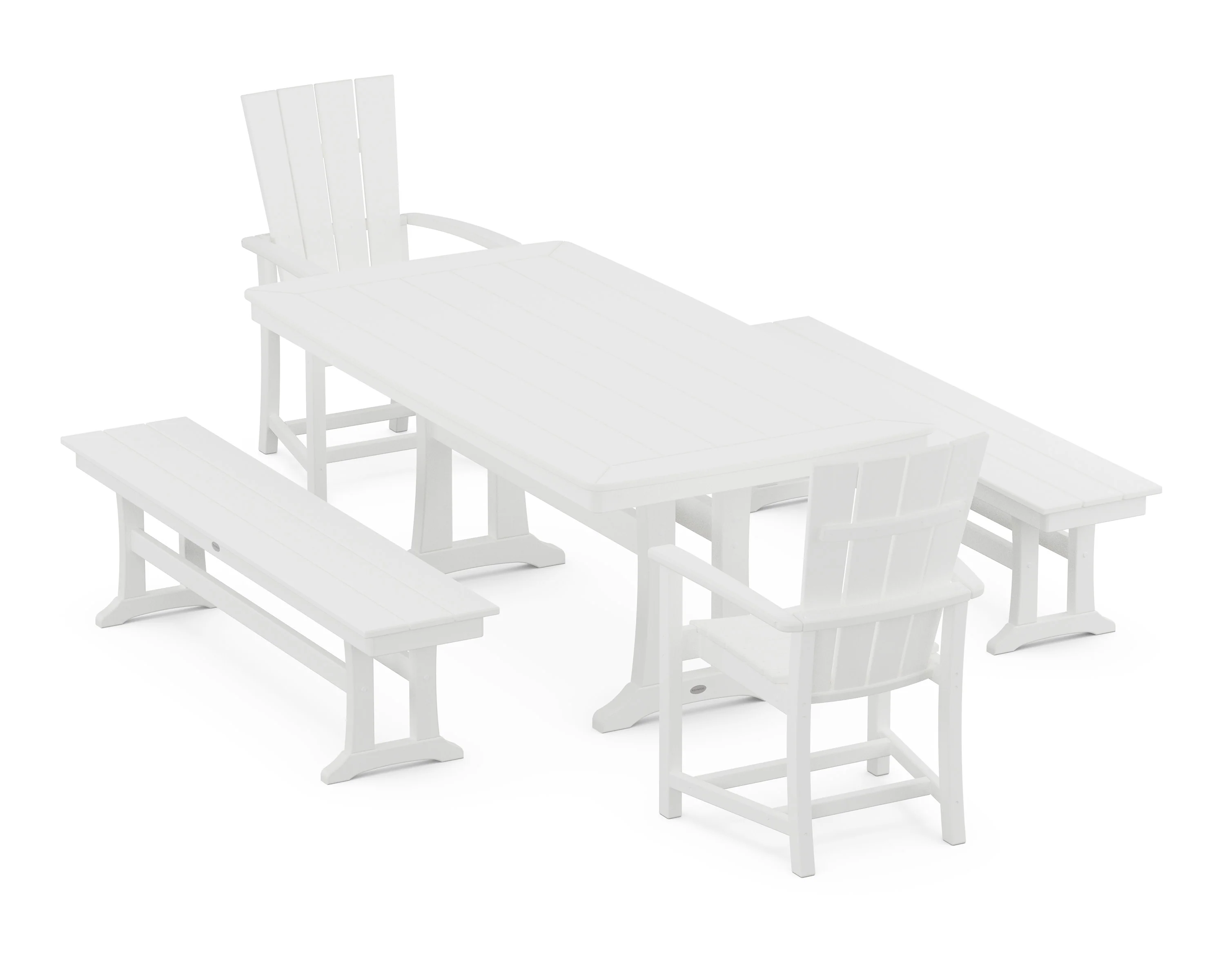 Quattro 5-Piece Dining Set with Trestle Legs - Image 5