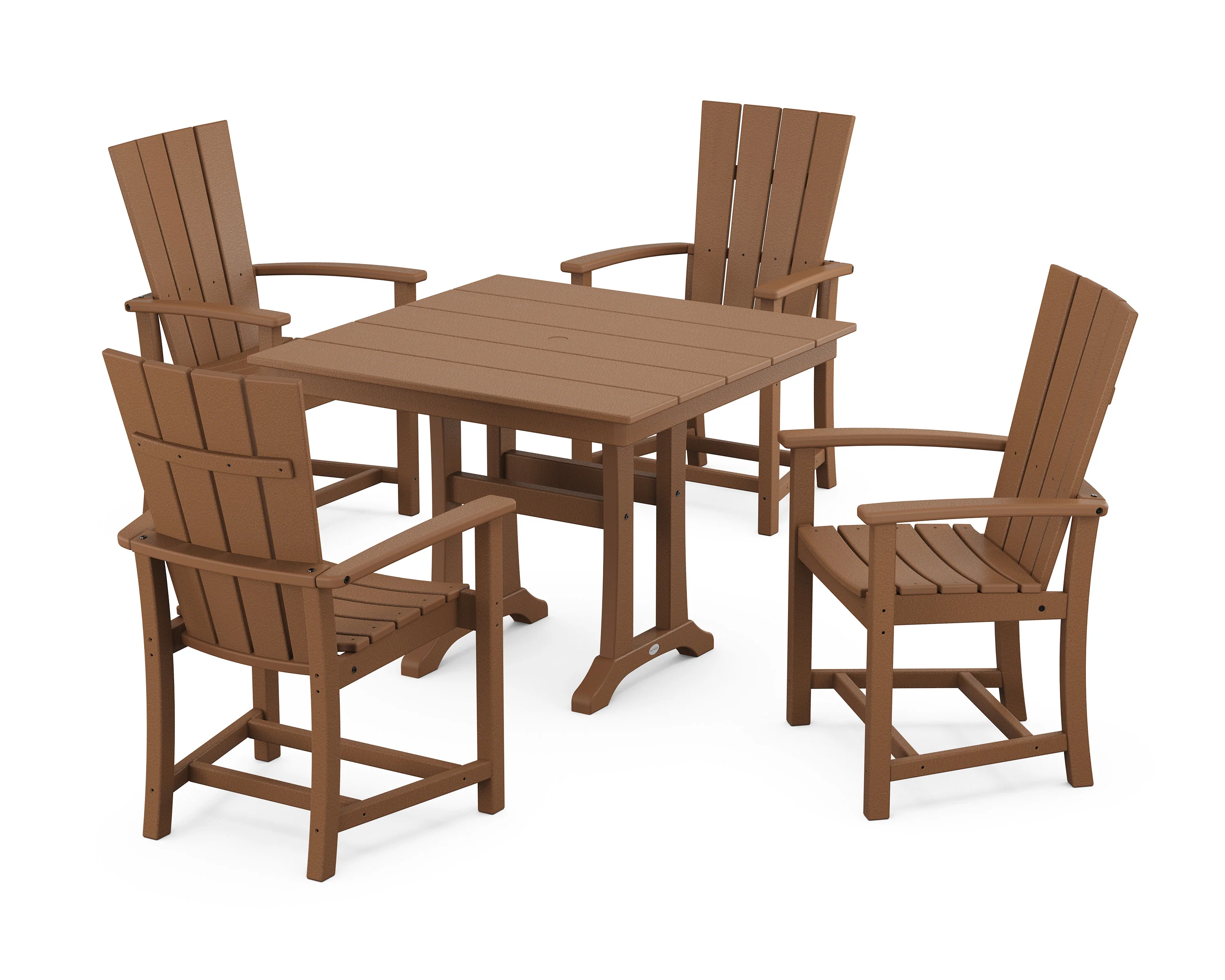 Quattro 5-Piece Farmhouse Dining Set With Trestle Legs - Image 15