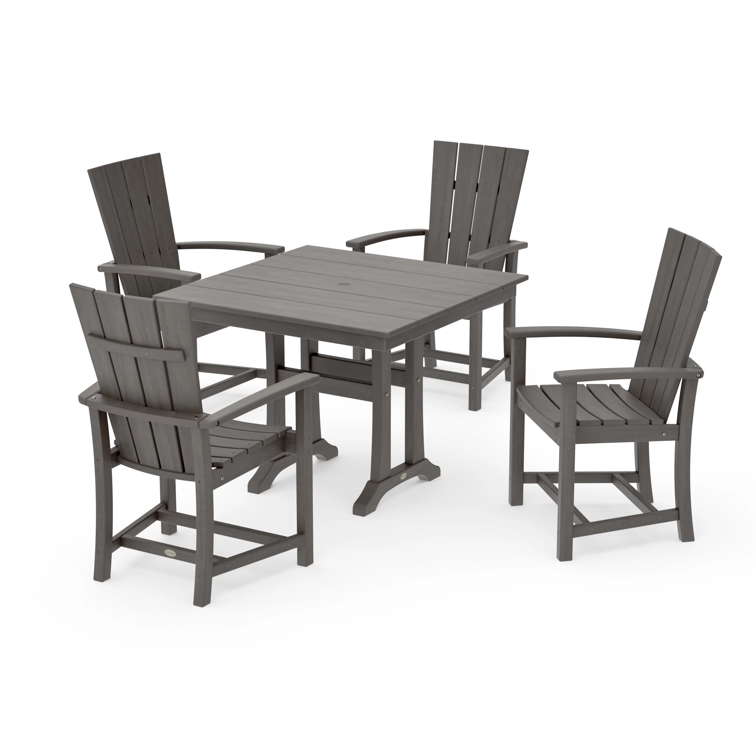 Quattro 5-Piece Farmhouse Dining Set With Trestle Legs - Image 17
