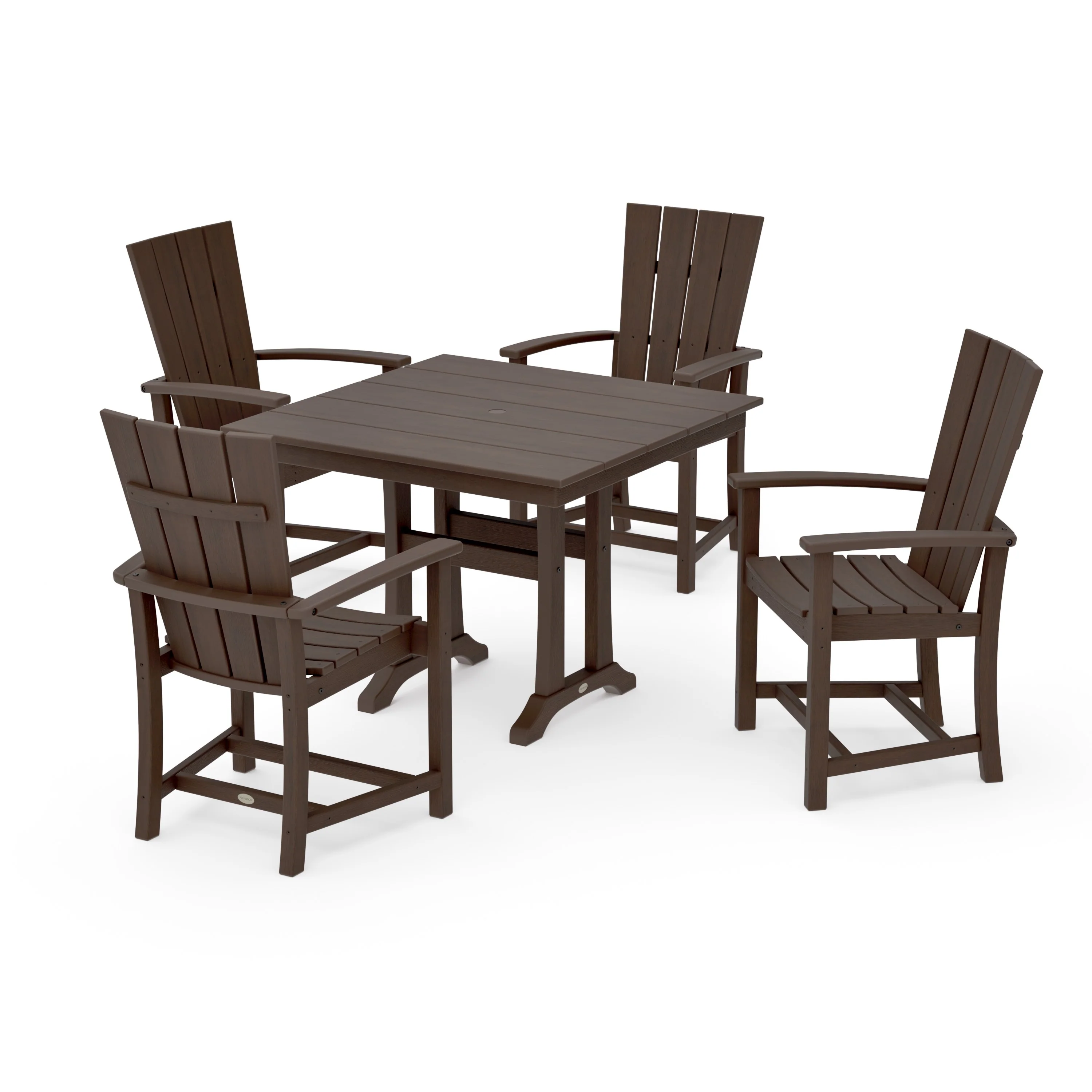 Quattro 5-Piece Farmhouse Dining Set With Trestle Legs - Image 18