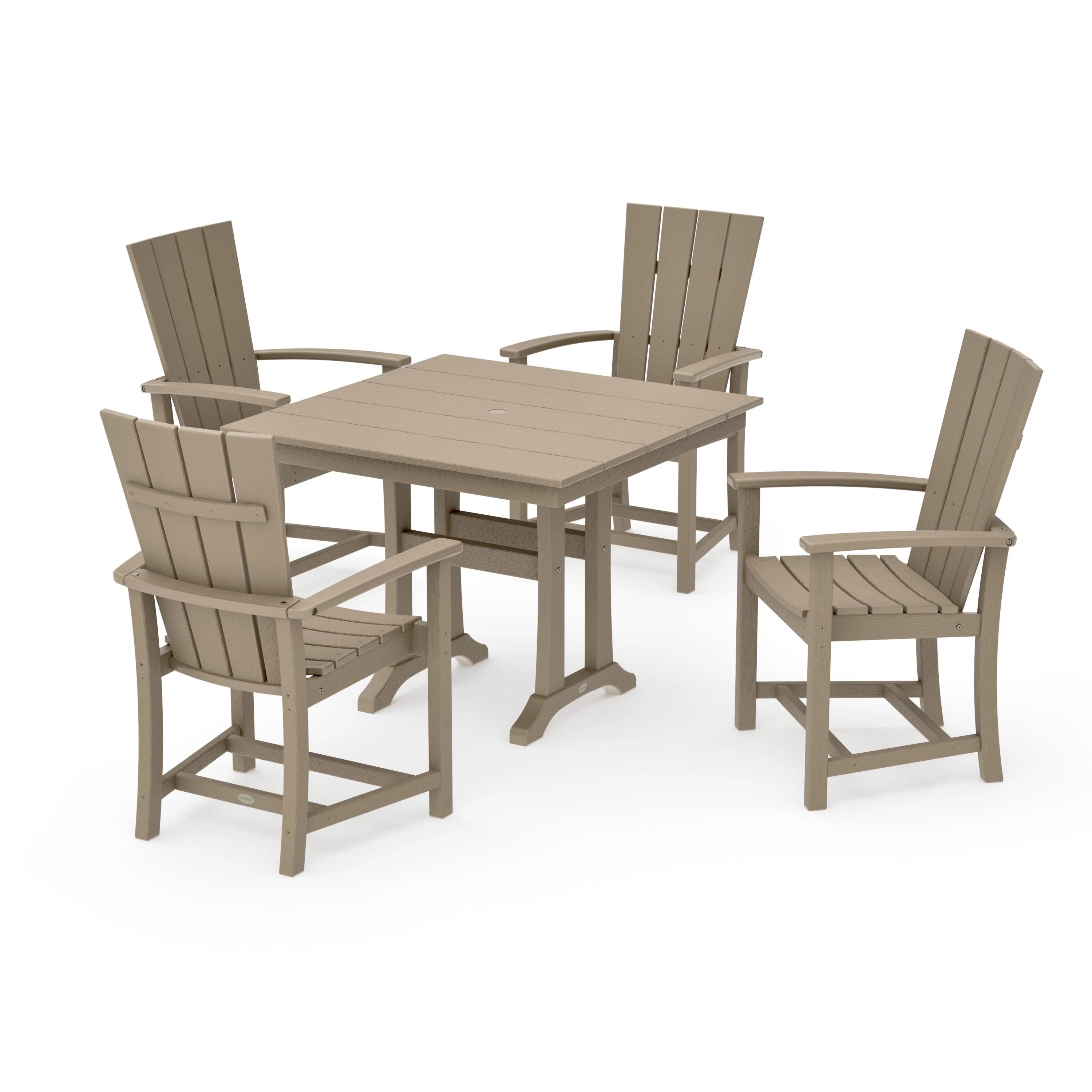 Quattro 5-Piece Farmhouse Dining Set With Trestle Legs - Image 21
