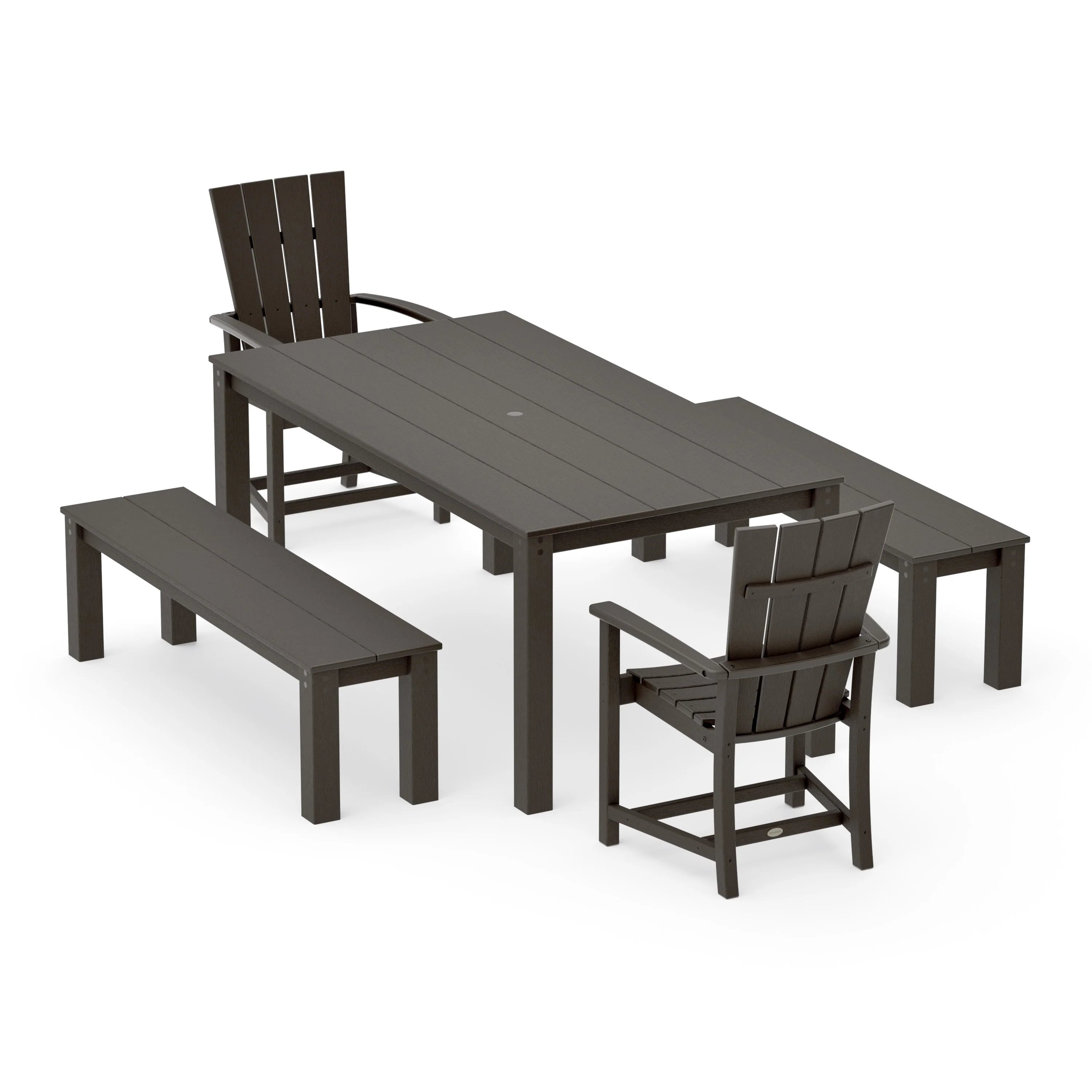 Quattro 5-Piece Parsons Dining Set with Benches - Image 13