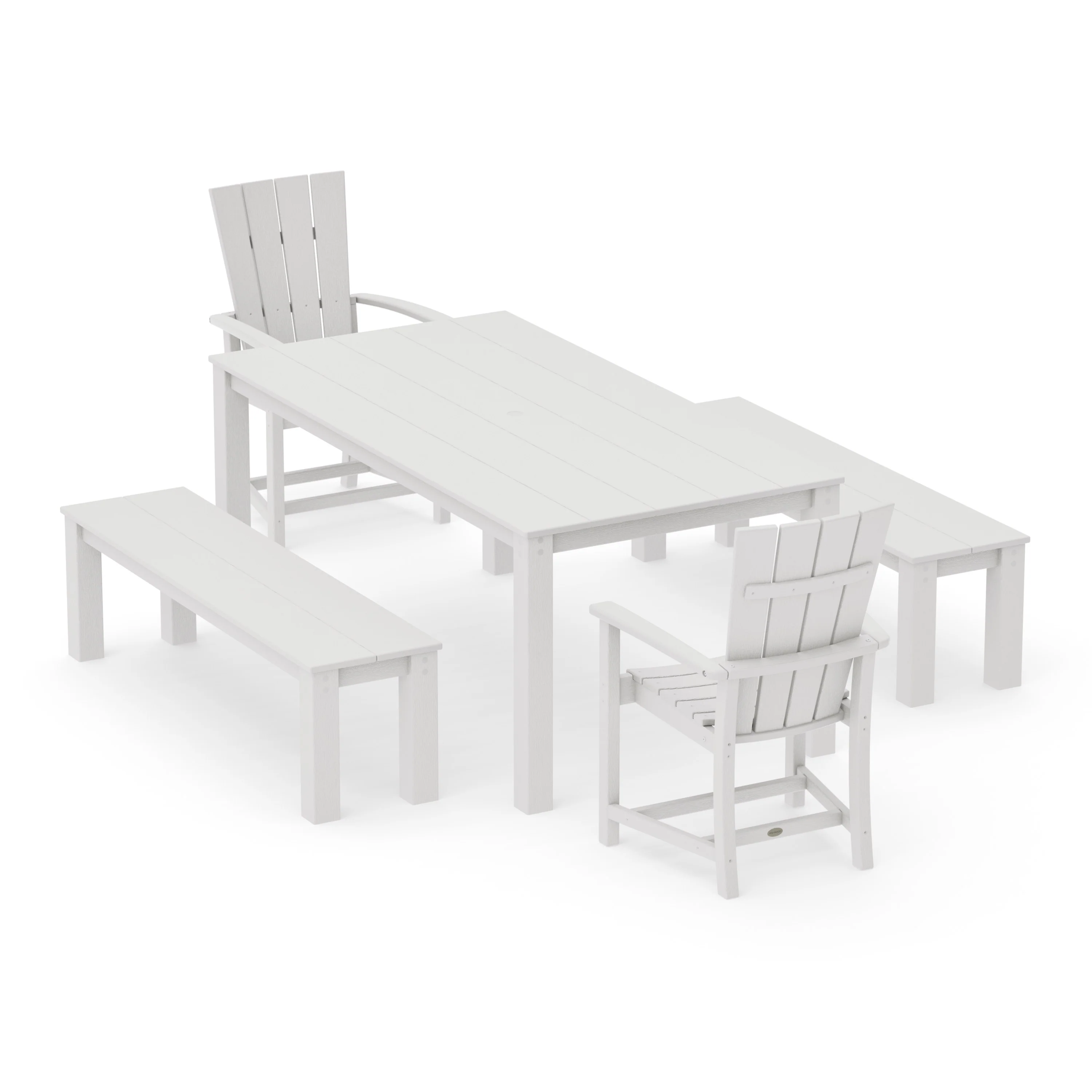 Quattro 5-Piece Parsons Dining Set with Benches - Image 15