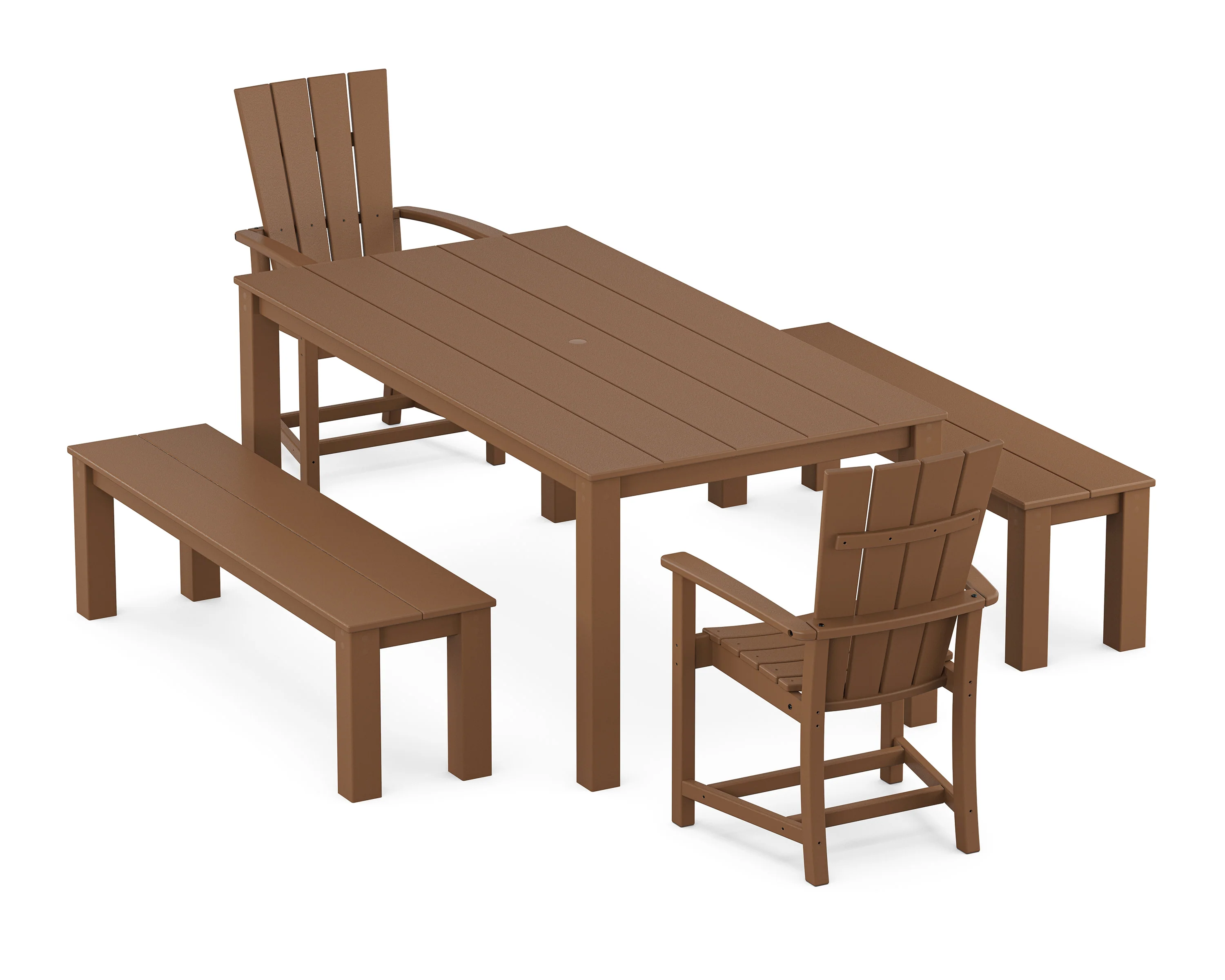 Quattro 5-Piece Parsons Dining Set with Benches - Image 4