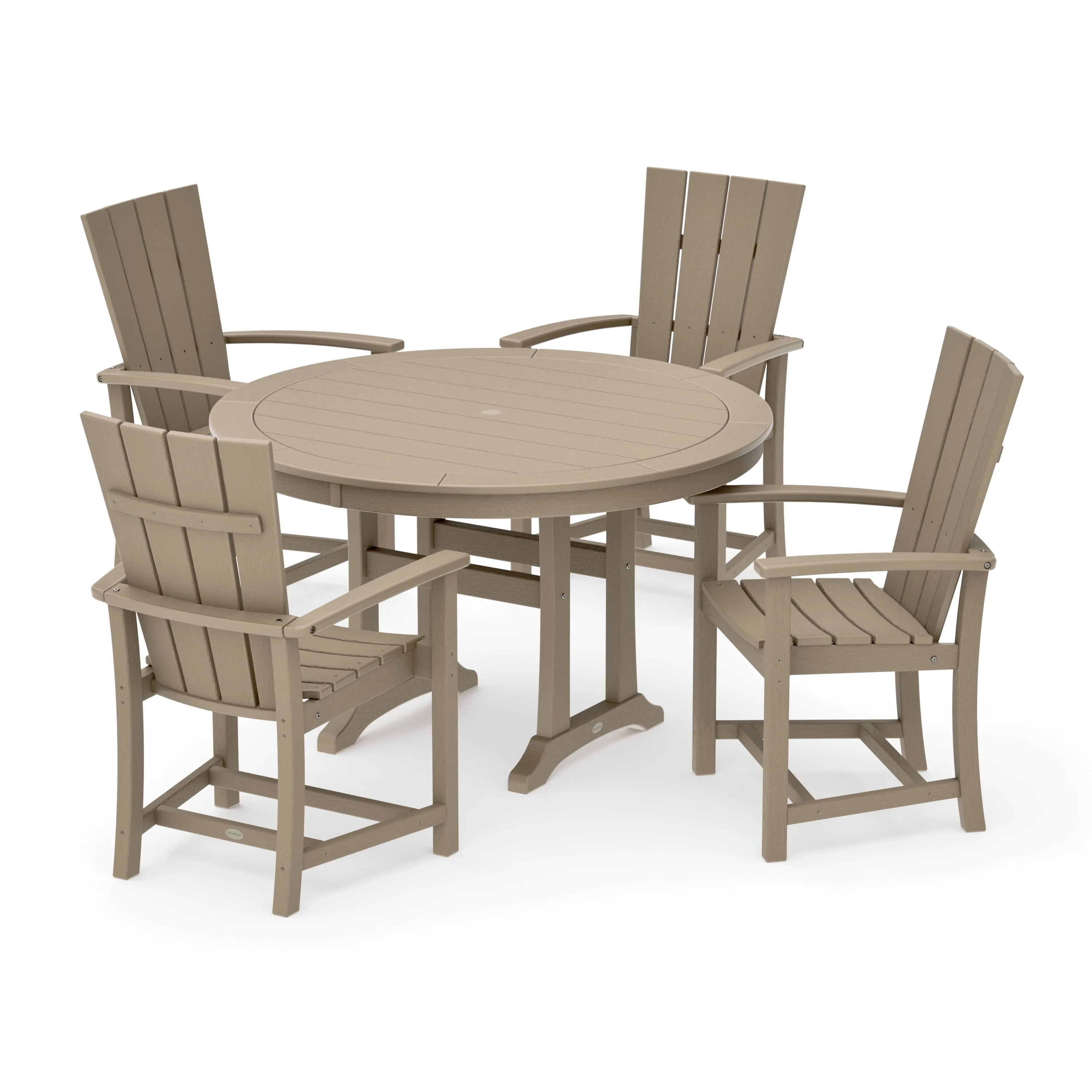 Quattro 5-Piece Round Dining Set with Trestle Legs - Image 21