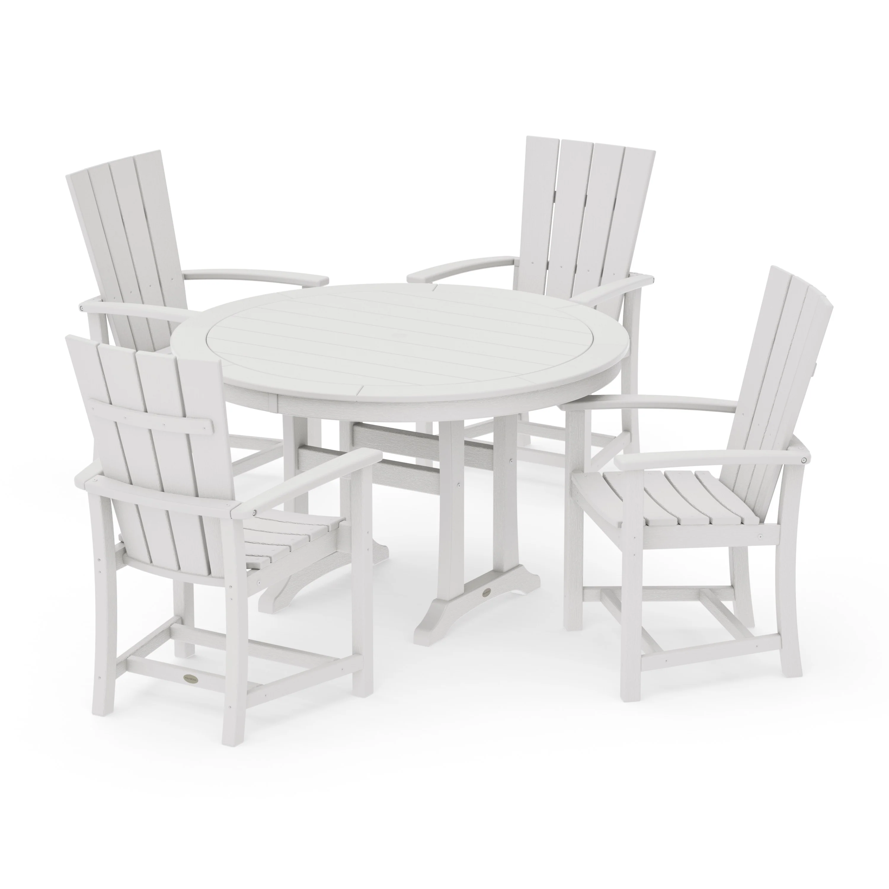 Quattro 5-Piece Round Dining Set with Trestle Legs - Image 22