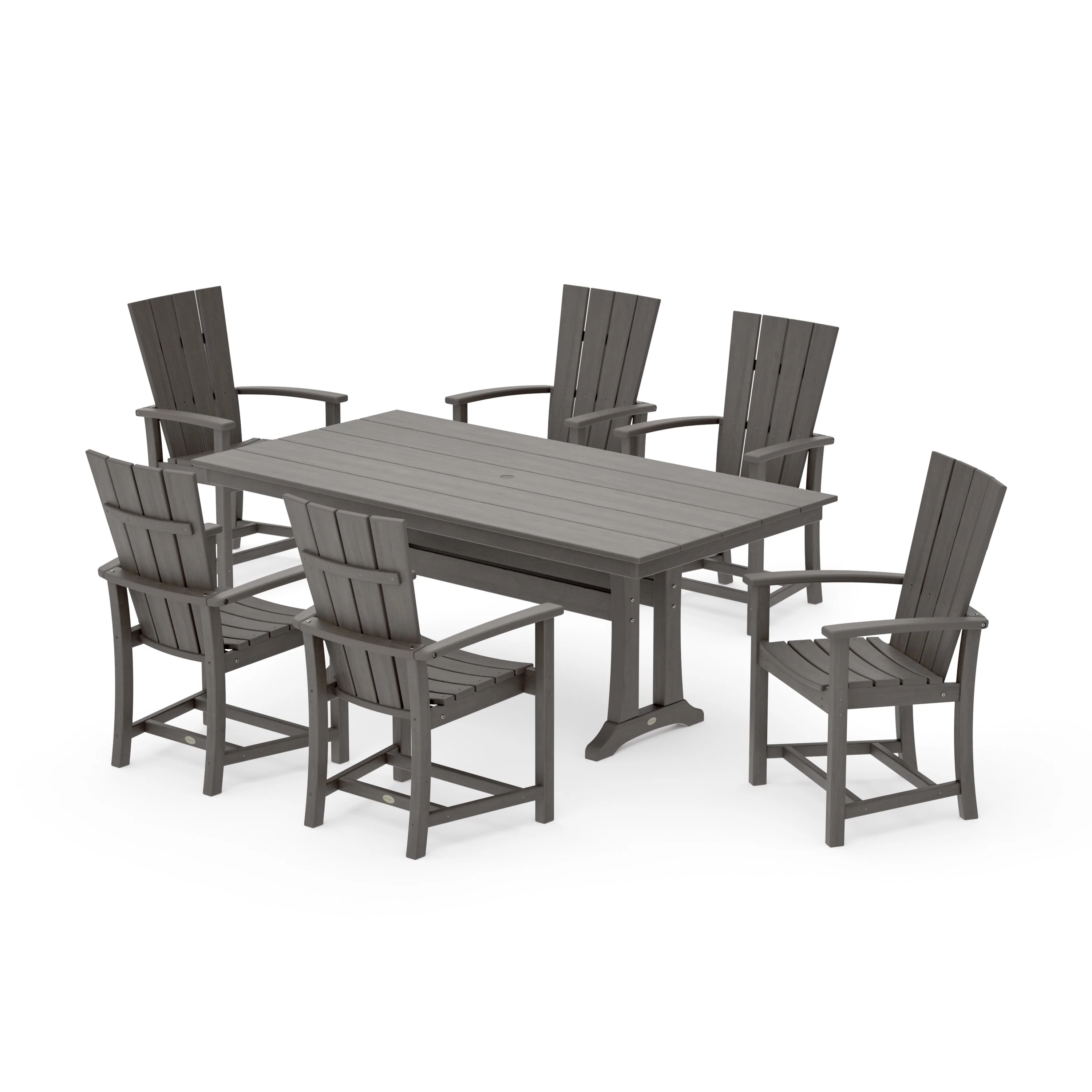Quattro 7-Piece Farmhouse Dining Set with Trestle Legs - Image 18
