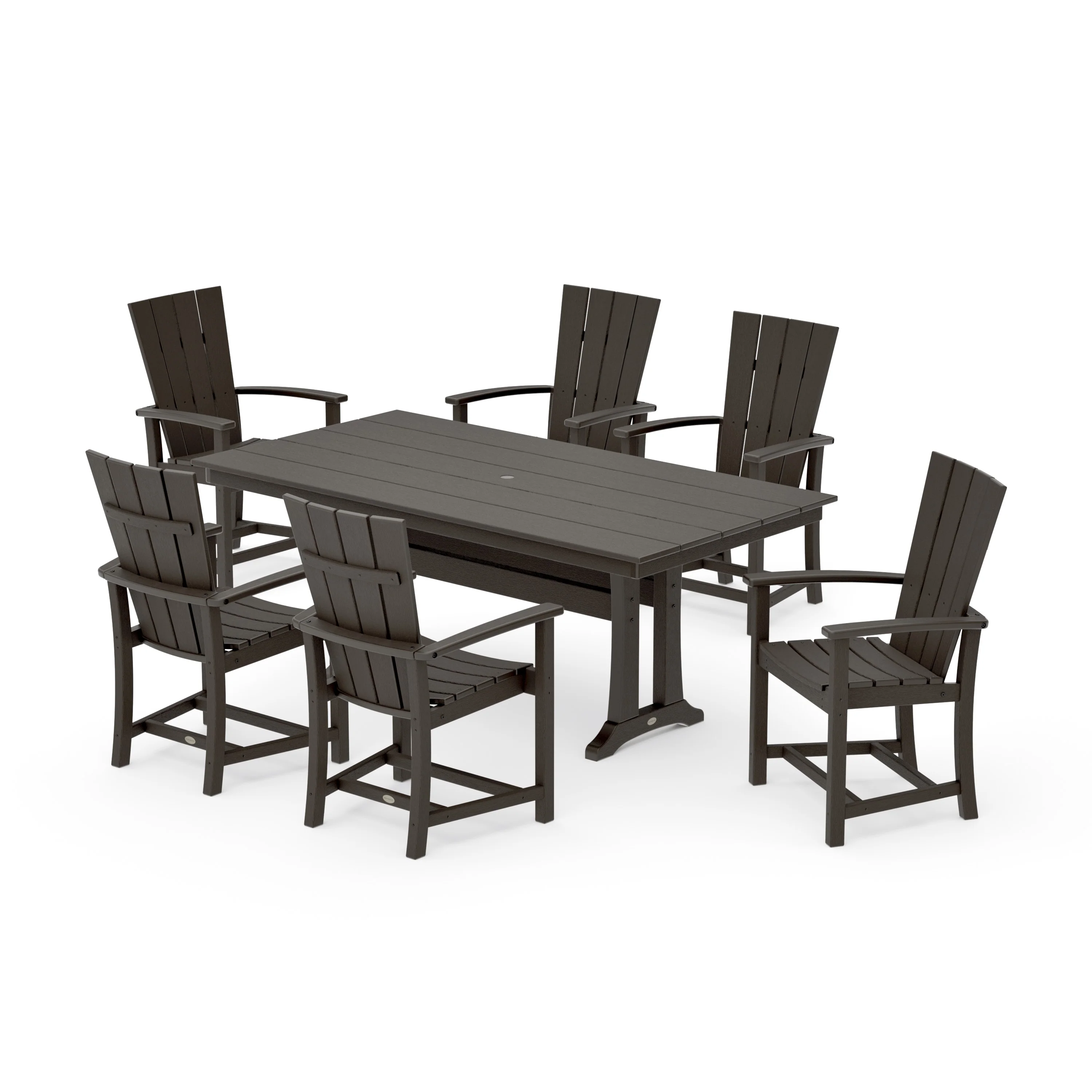 Quattro 7-Piece Farmhouse Dining Set with Trestle Legs - Image 21