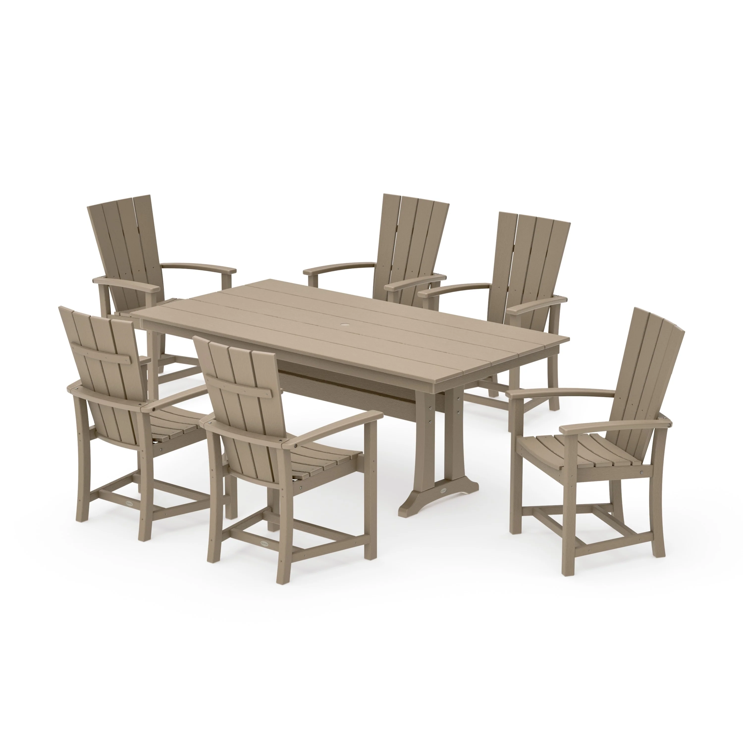 Quattro 7-Piece Farmhouse Dining Set with Trestle Legs - Image 22