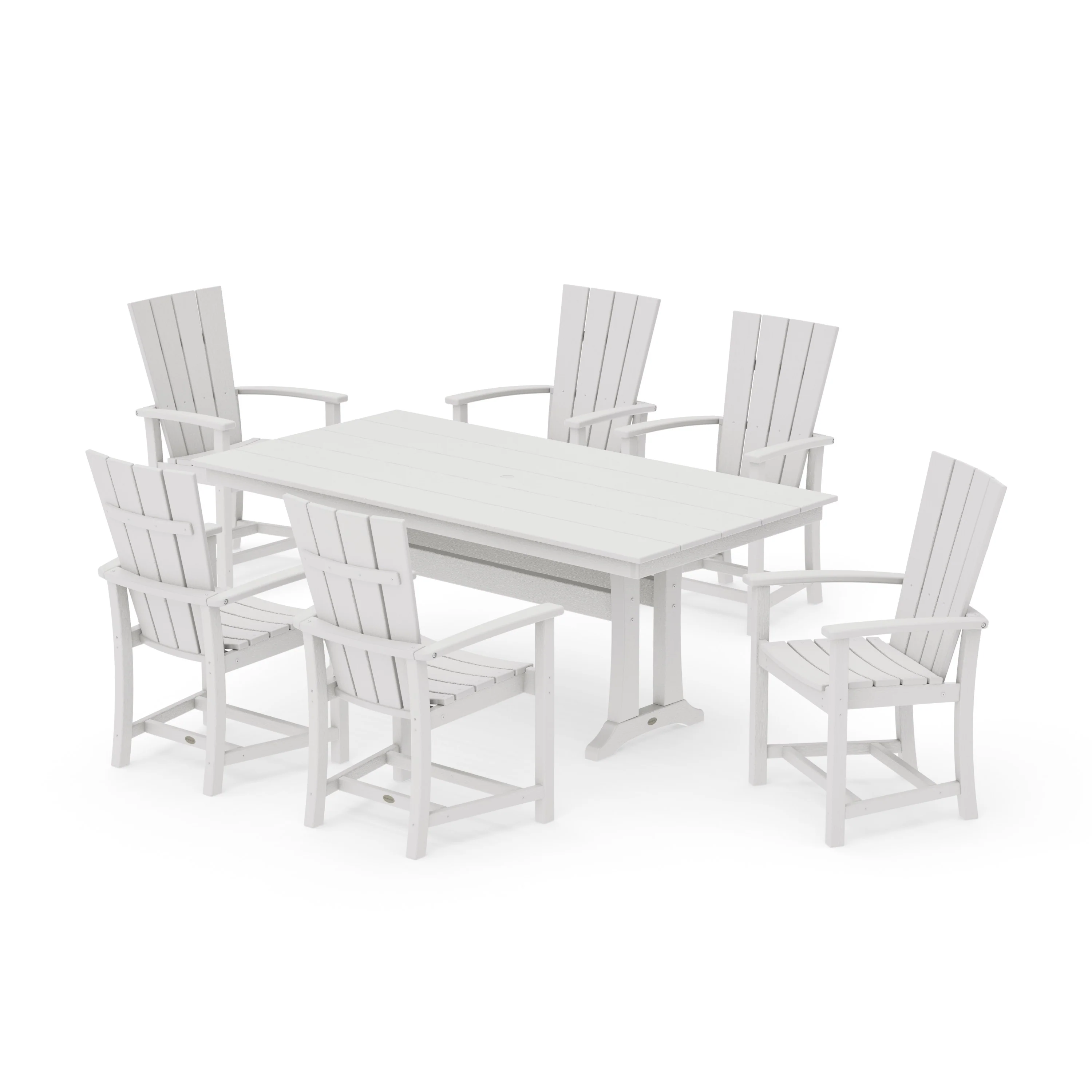 Quattro 7-Piece Farmhouse Dining Set with Trestle Legs - Image 23