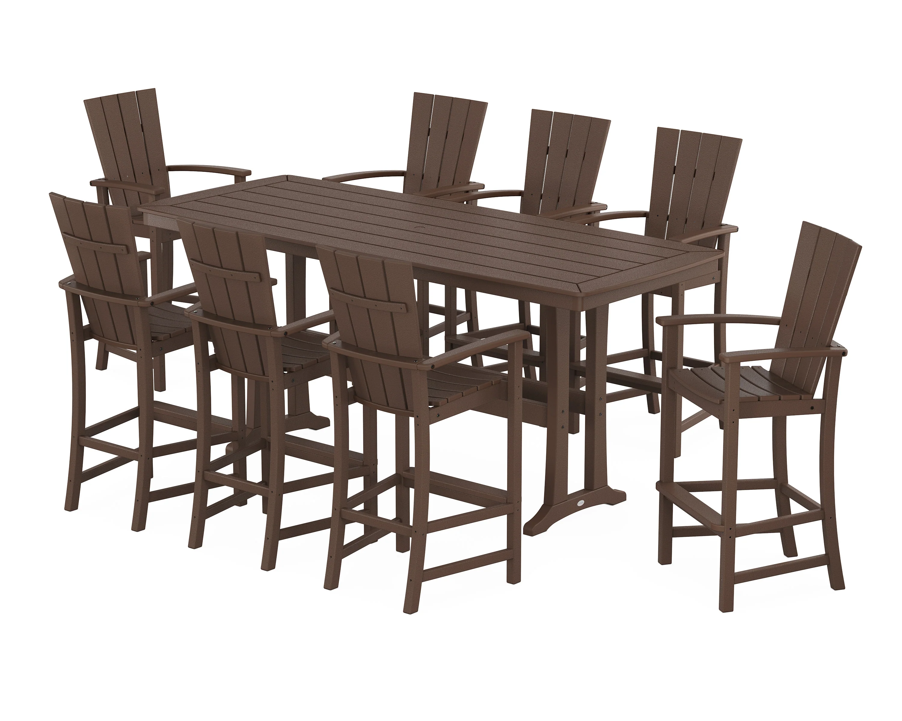 Quattro Adirondack 9-Piece Bar Set with Trestle Legs - Image 9