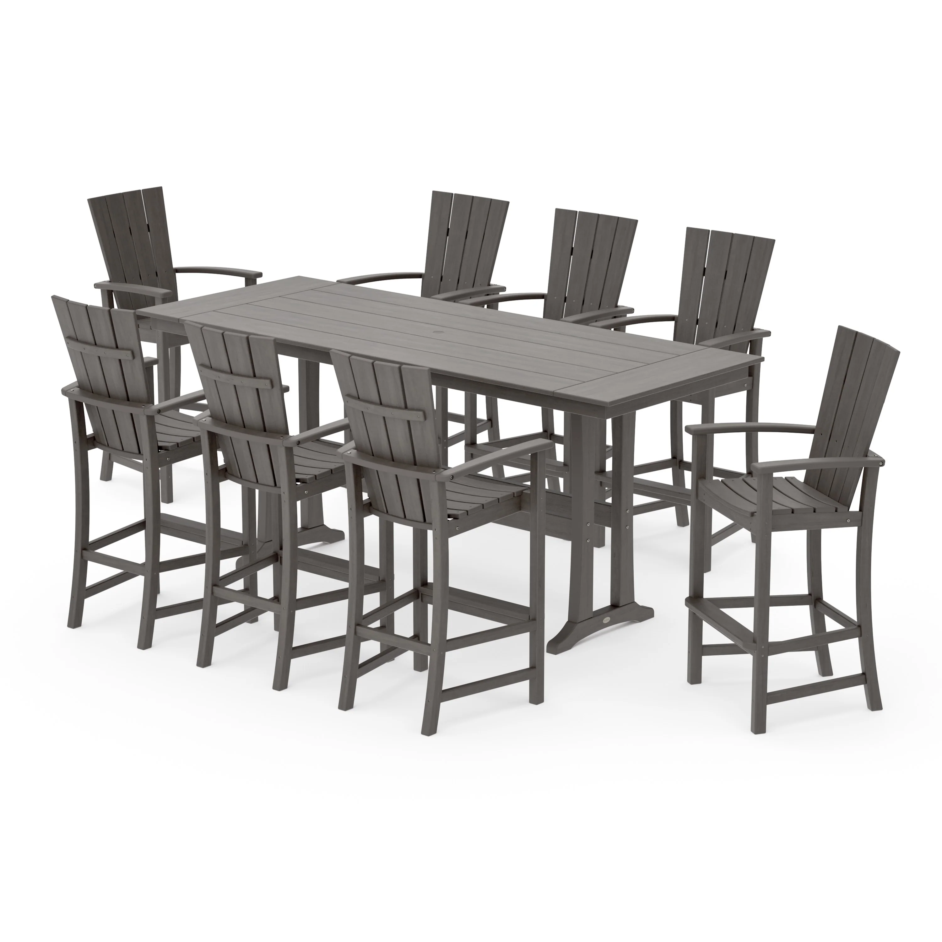 Quattro Adirondack 9-Piece Farmhouse Bar Set with Trestle Legs - Image 10