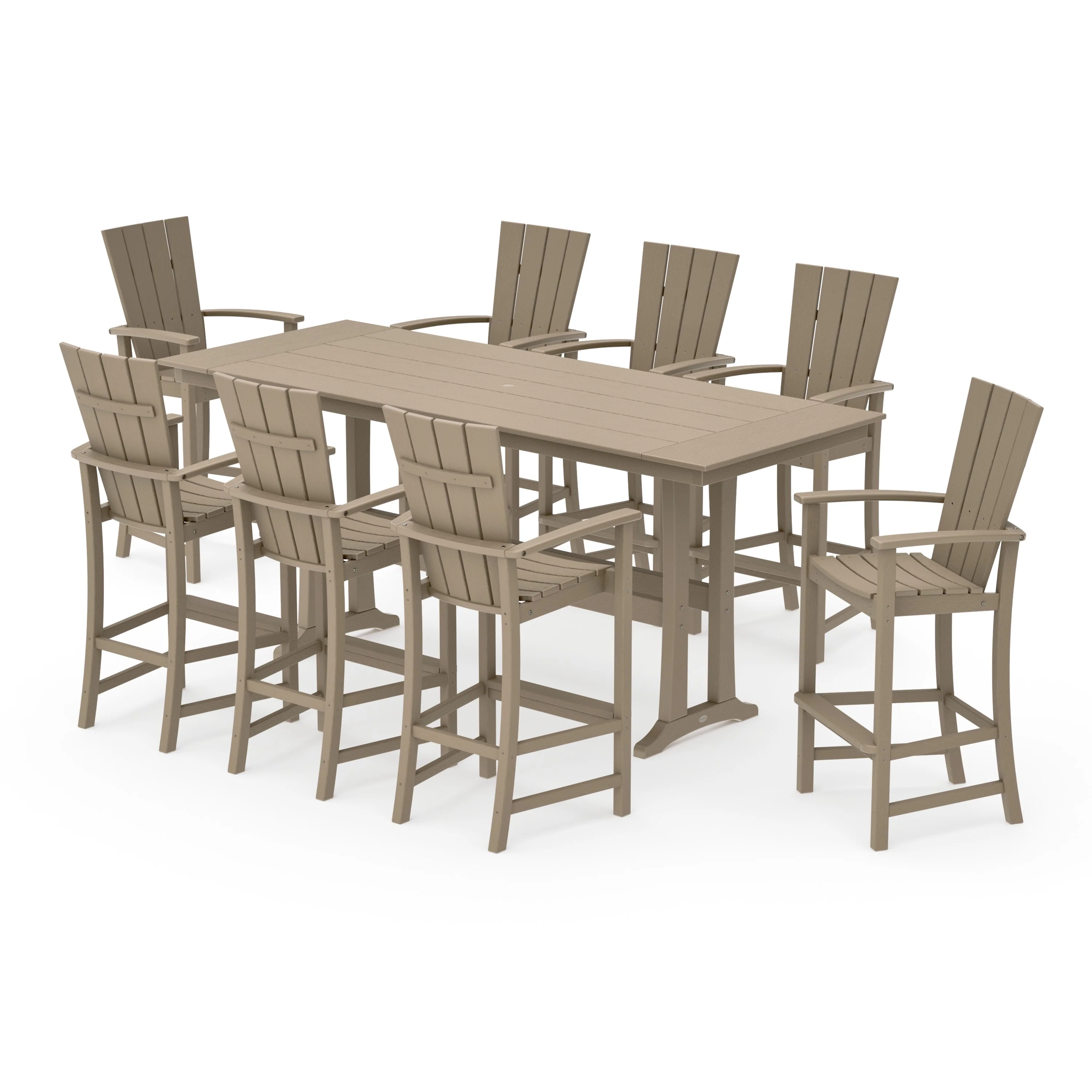 Quattro Adirondack 9-Piece Farmhouse Bar Set with Trestle Legs - Image 14