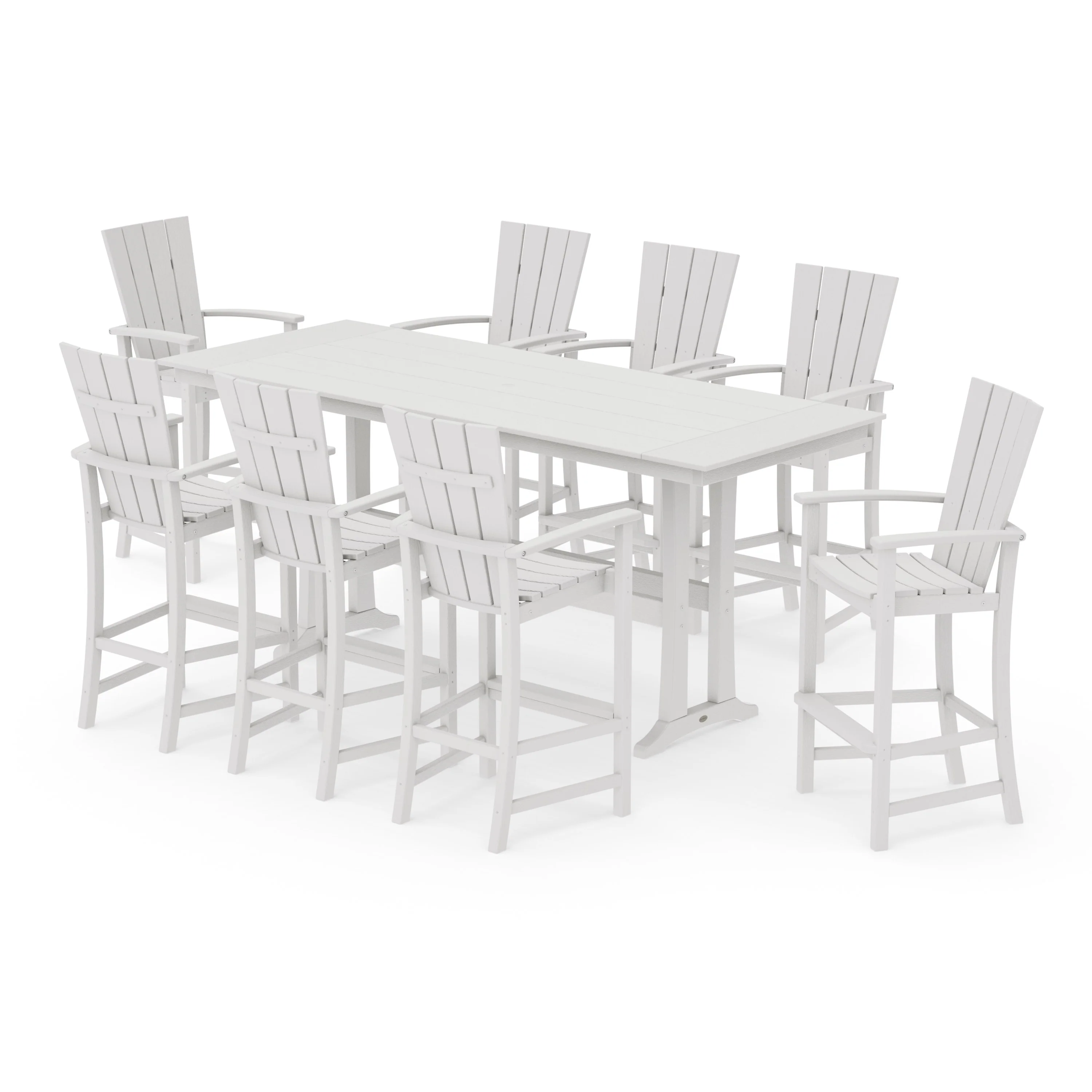 Quattro Adirondack 9-Piece Farmhouse Bar Set with Trestle Legs - Image 15