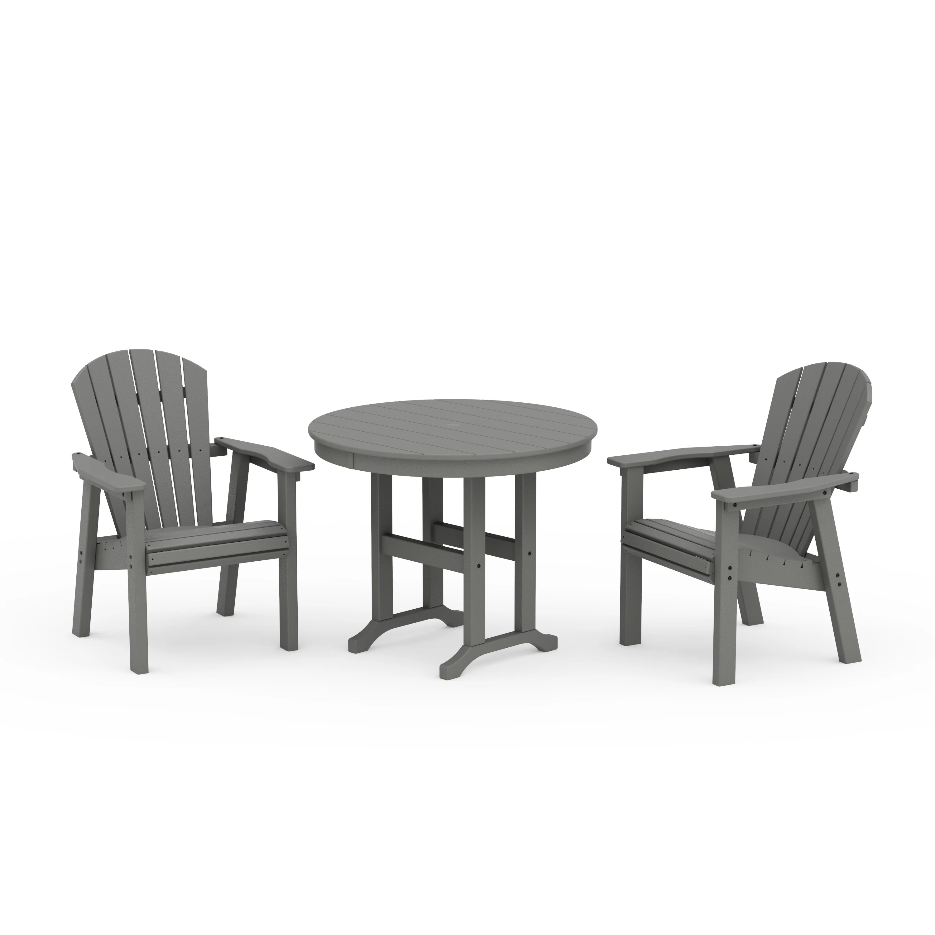 Seashell 3-Piece Round Farmhouse Dining Set