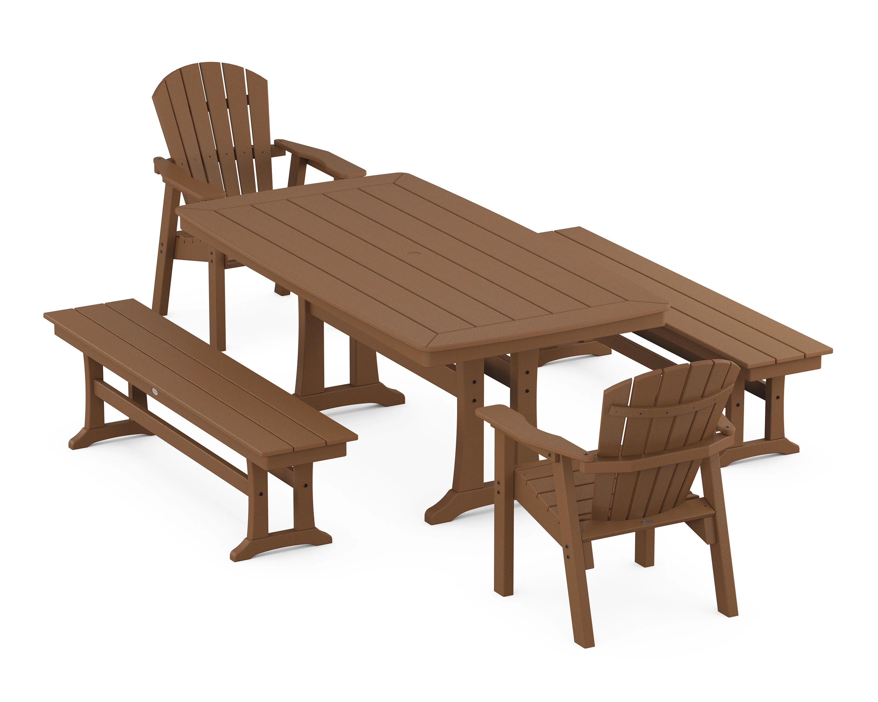 Seashell 5-Piece Dining Set with Trestle Legs - Image 6