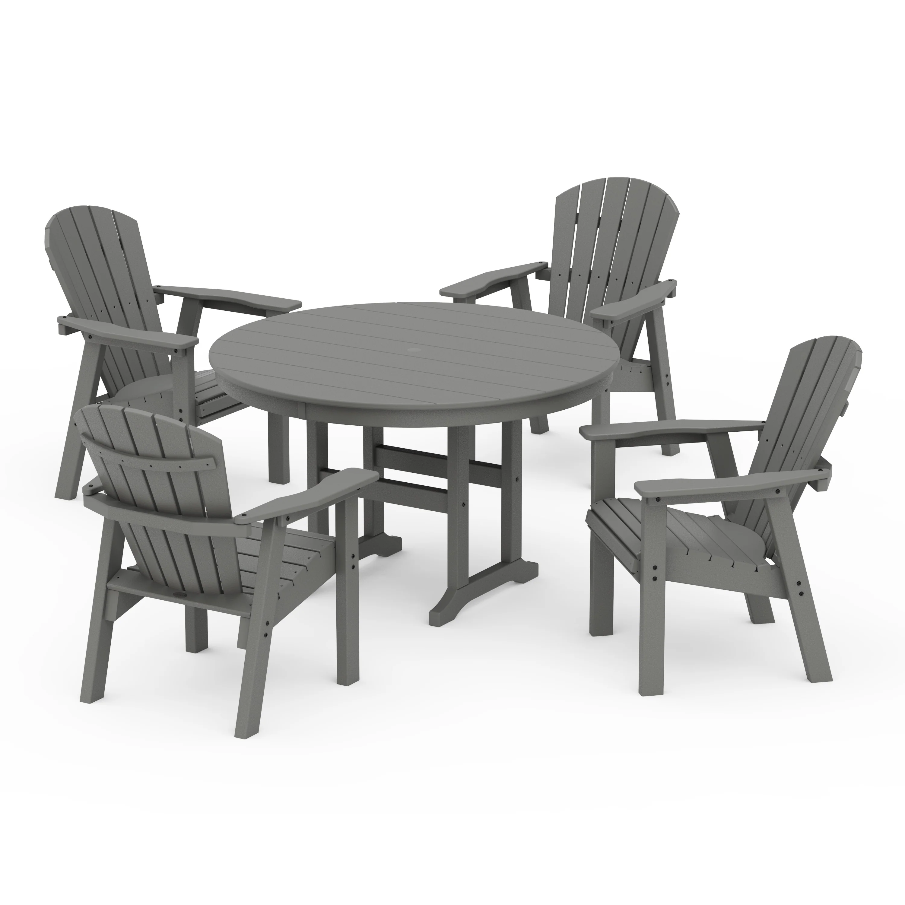 Seashell 5-Piece Round Farmhouse Dining Set