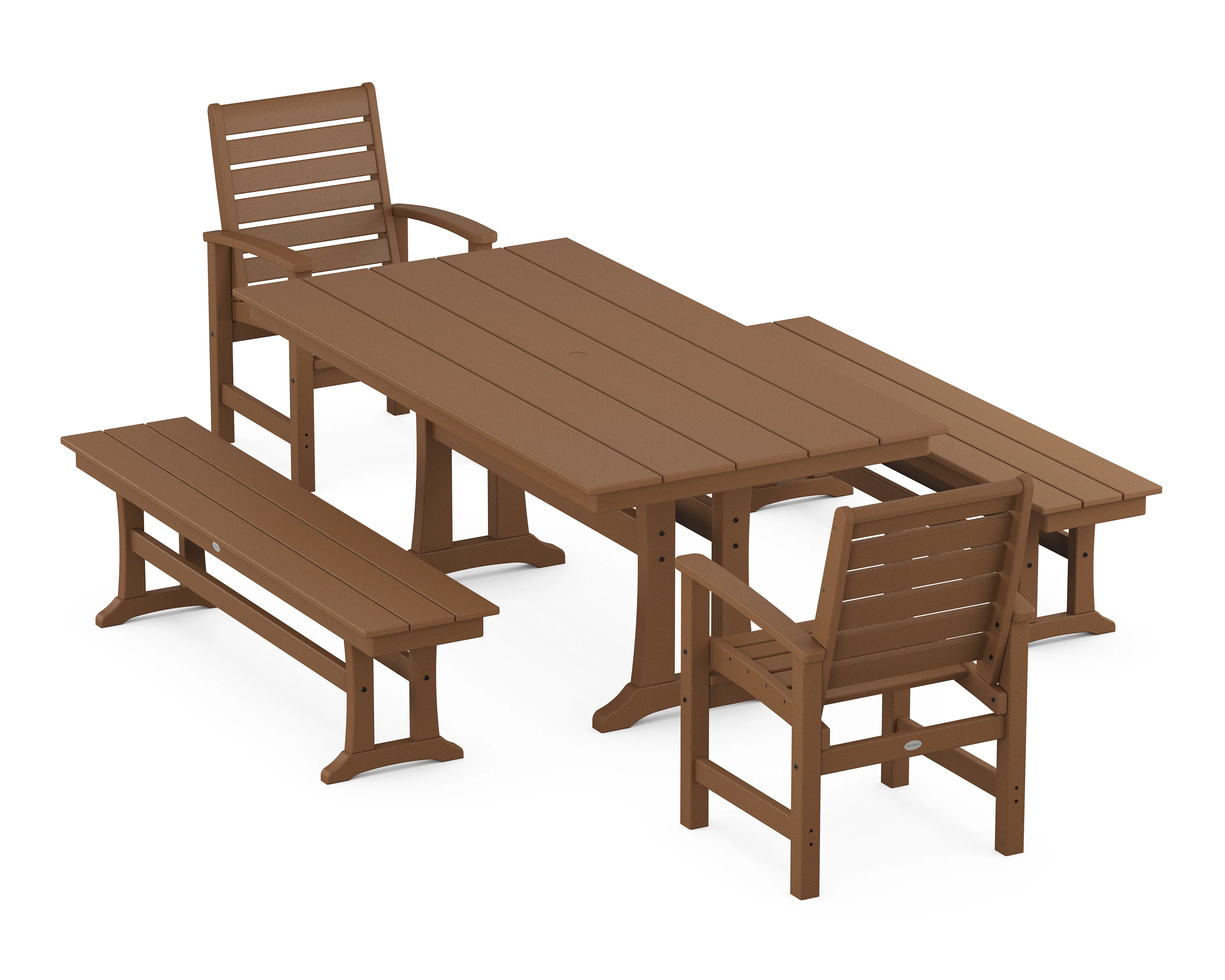 Signature 5-Piece Farmhouse Dining Set With Trestle Legs - Image 8