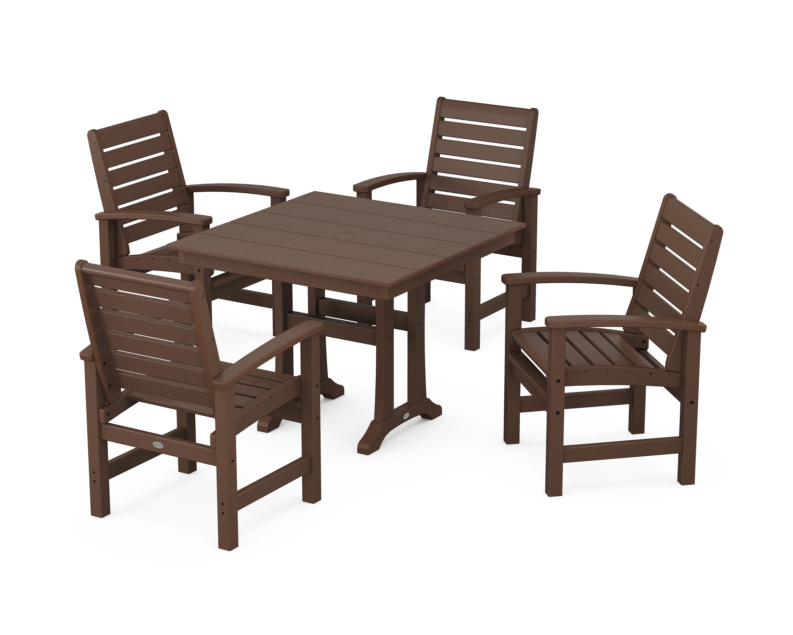 Signature 5-Piece Farmhouse Dining Set With Trestle Legs - Image 5