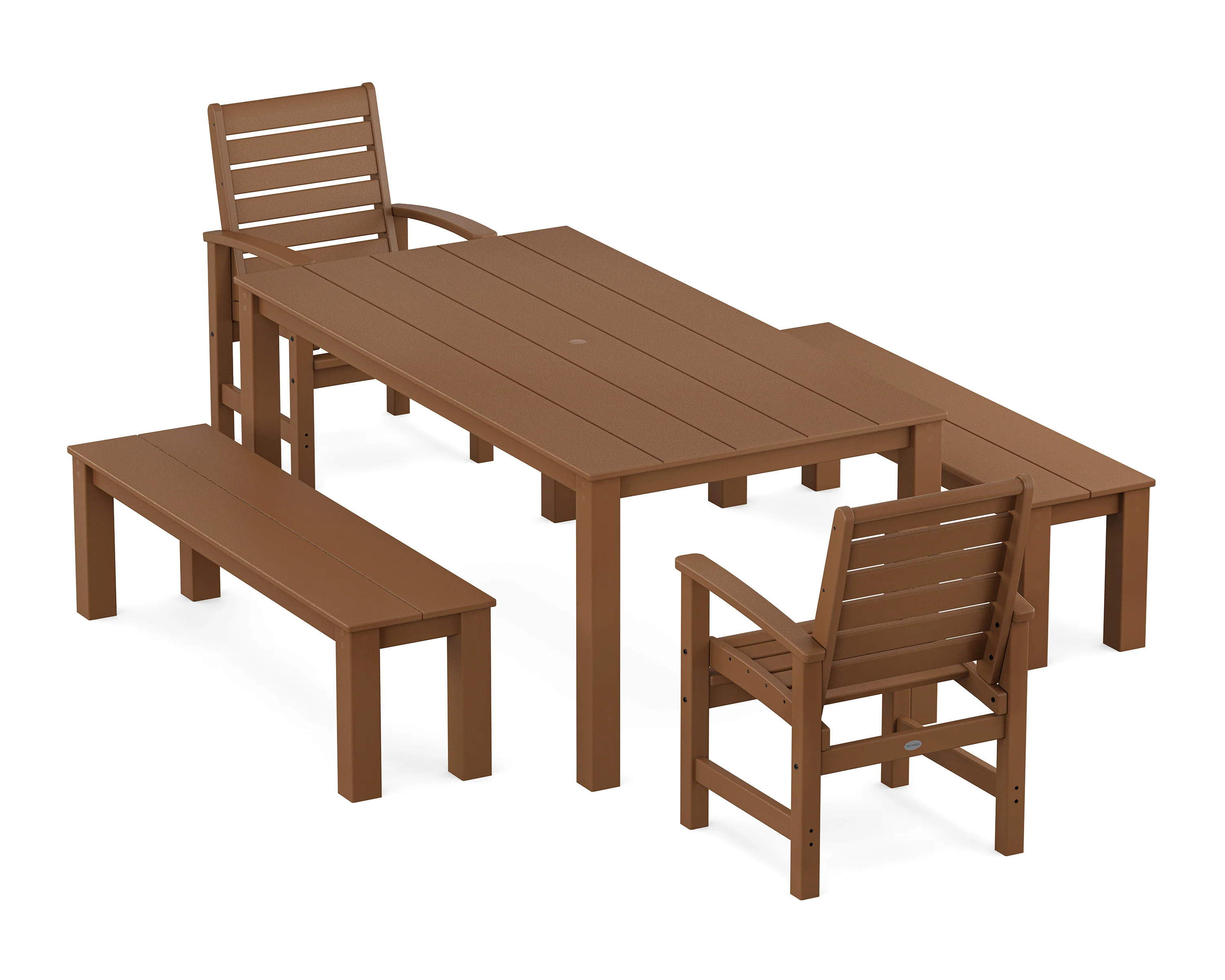 Signature 5-Piece Parsons Dining Set with Benches - Image 8