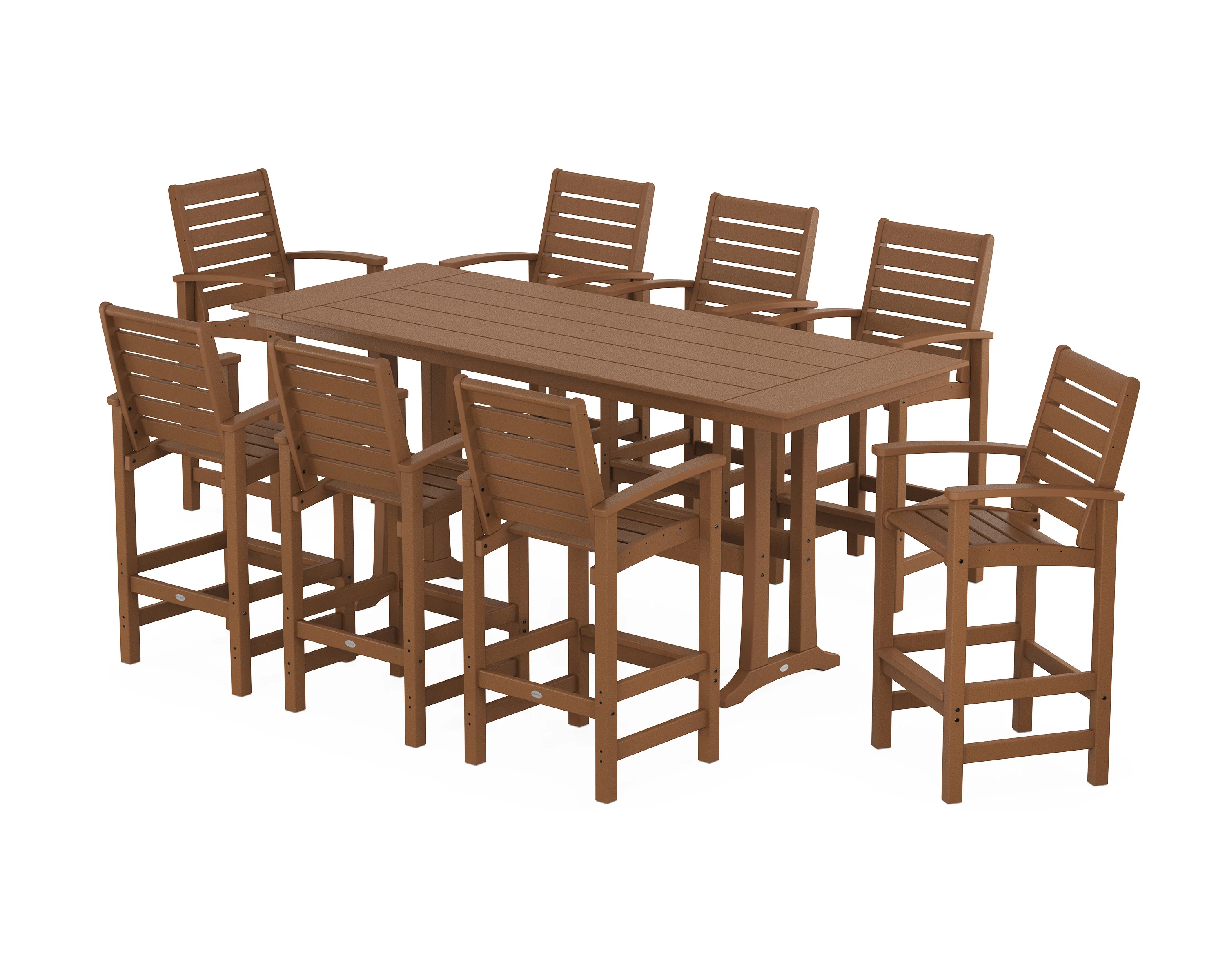 Signature 9-Piece Farmhouse Bar Set with Trestle Legs - Image 9