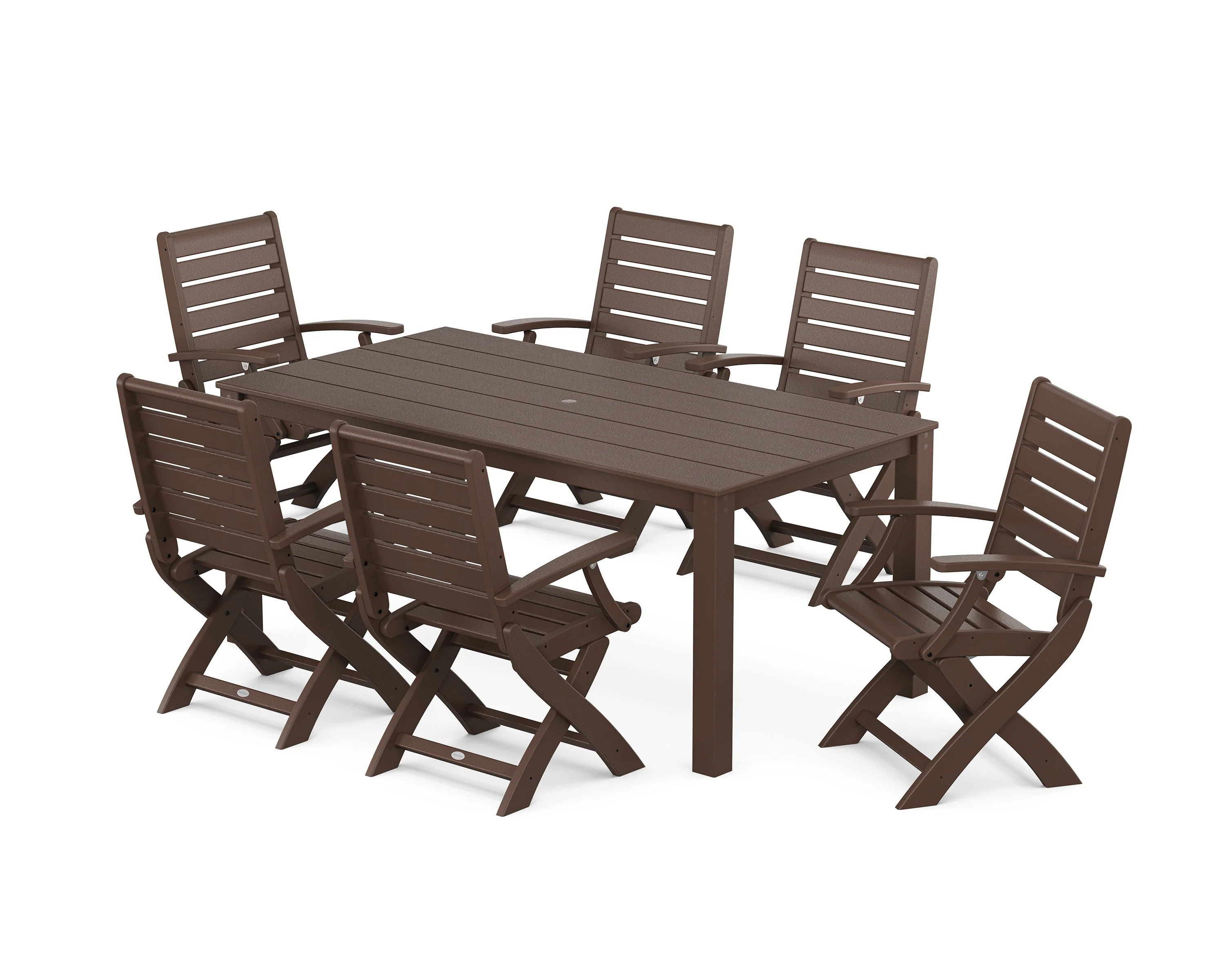 Signature Folding Chair 7-Piece Parsons Dining Set - Image 5