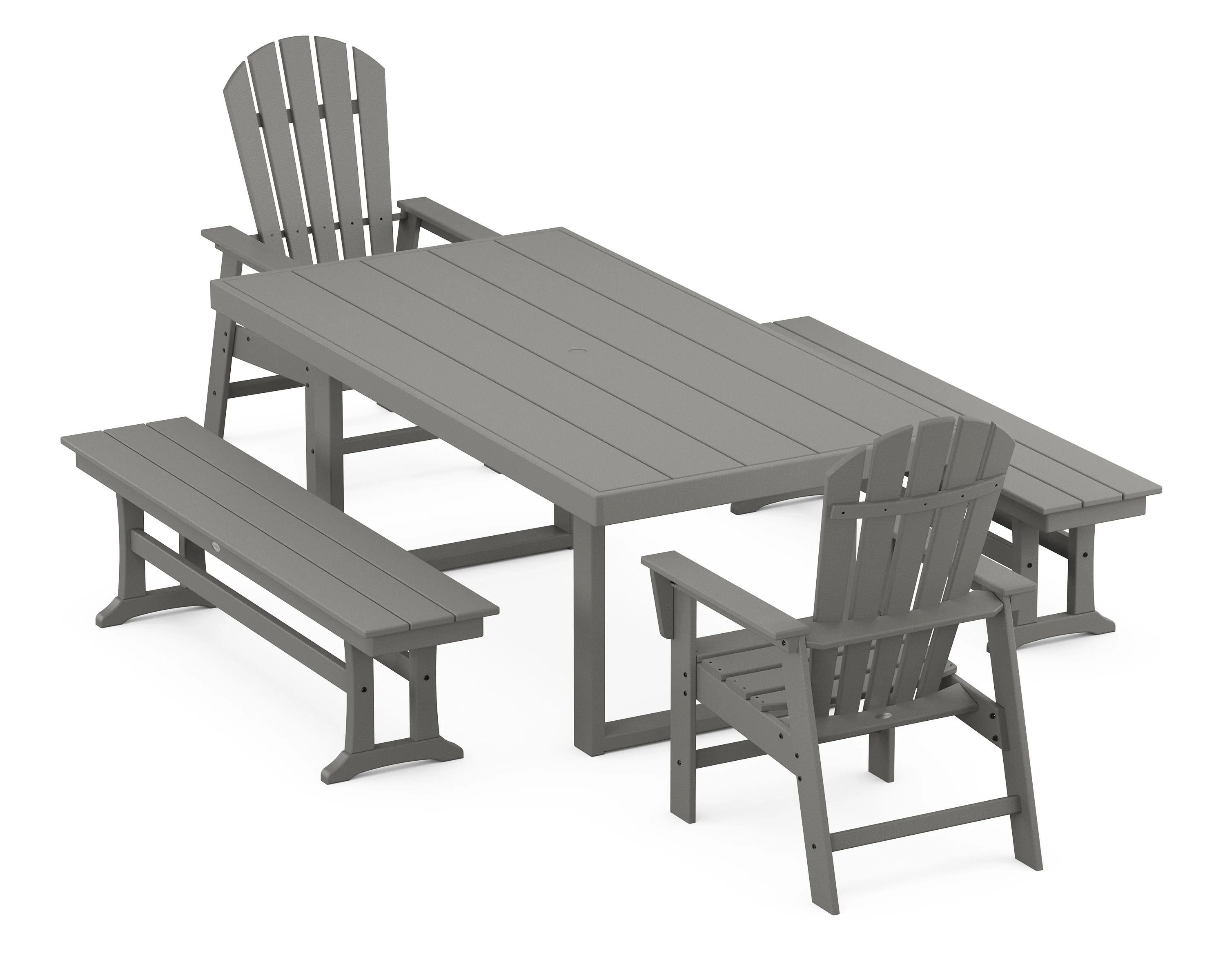 South Beach 5-Piece Dining Set with Benches