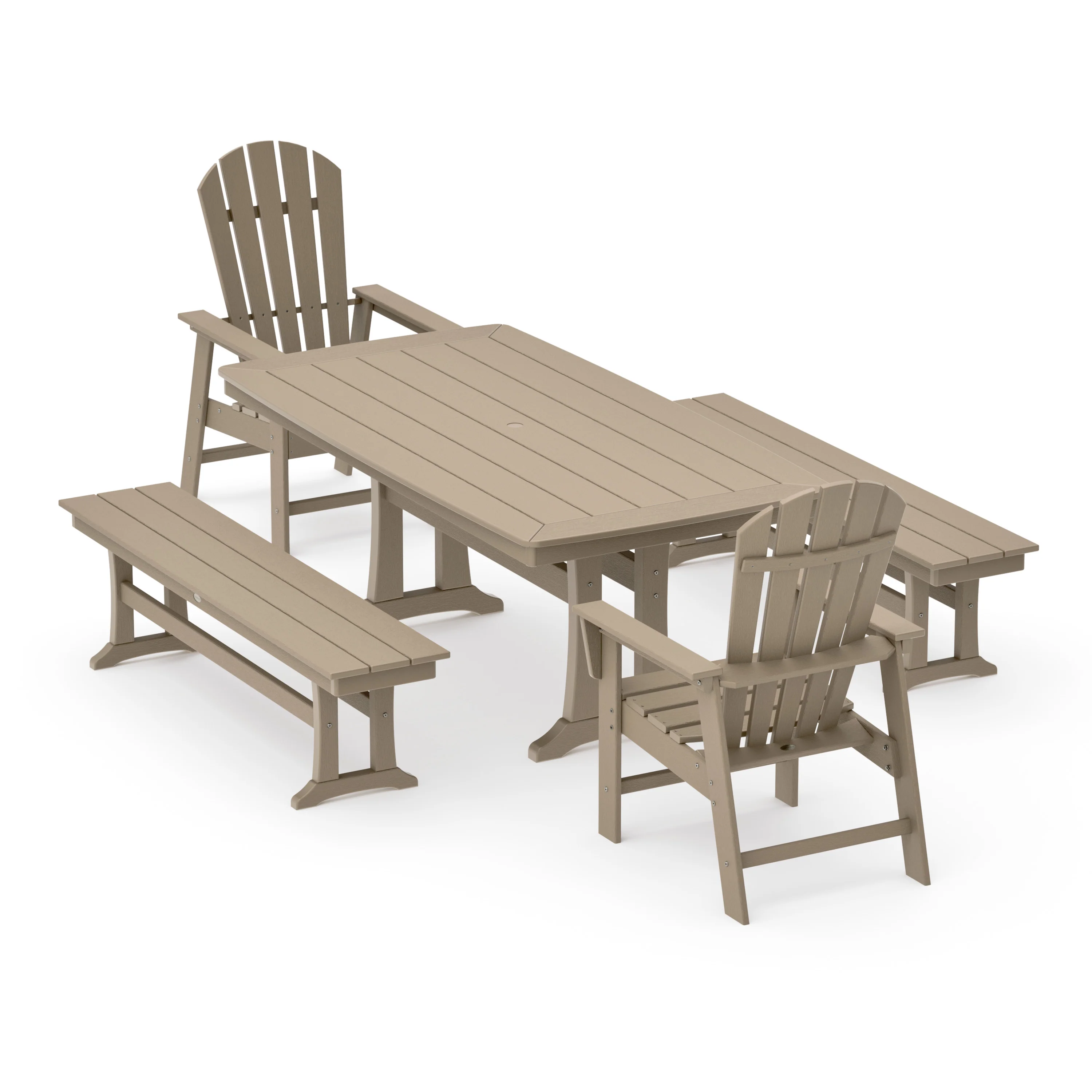 South Beach 5-Piece Dining Set with Trestle Legs - Image 14