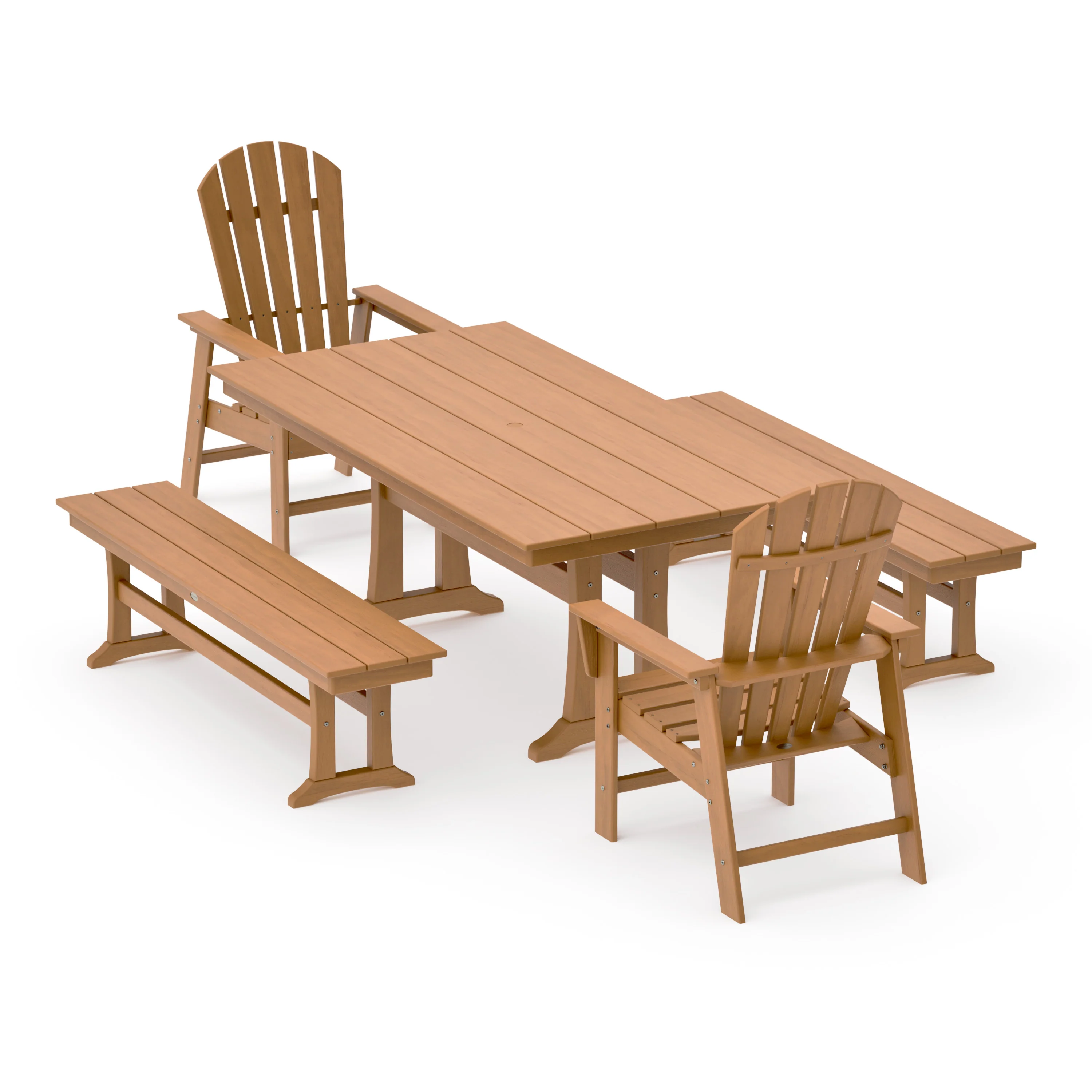 South Beach 5-Piece Farmhouse Dining Set With Trestle Legs - Image 12