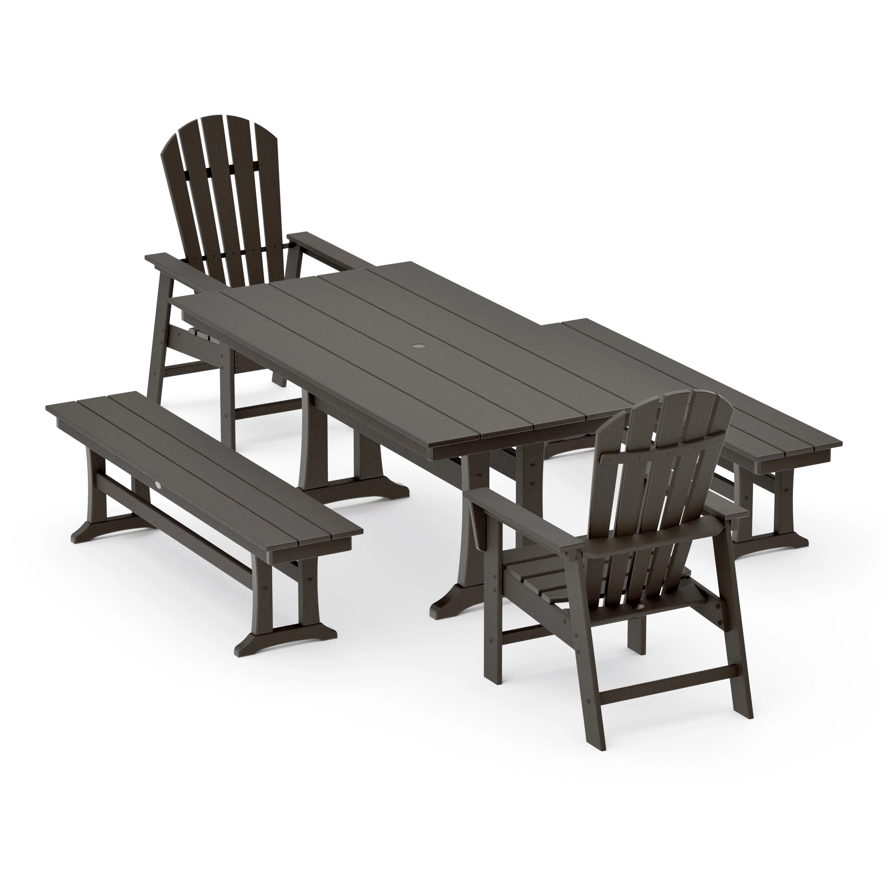 South Beach 5-Piece Farmhouse Dining Set With Trestle Legs - Image 13