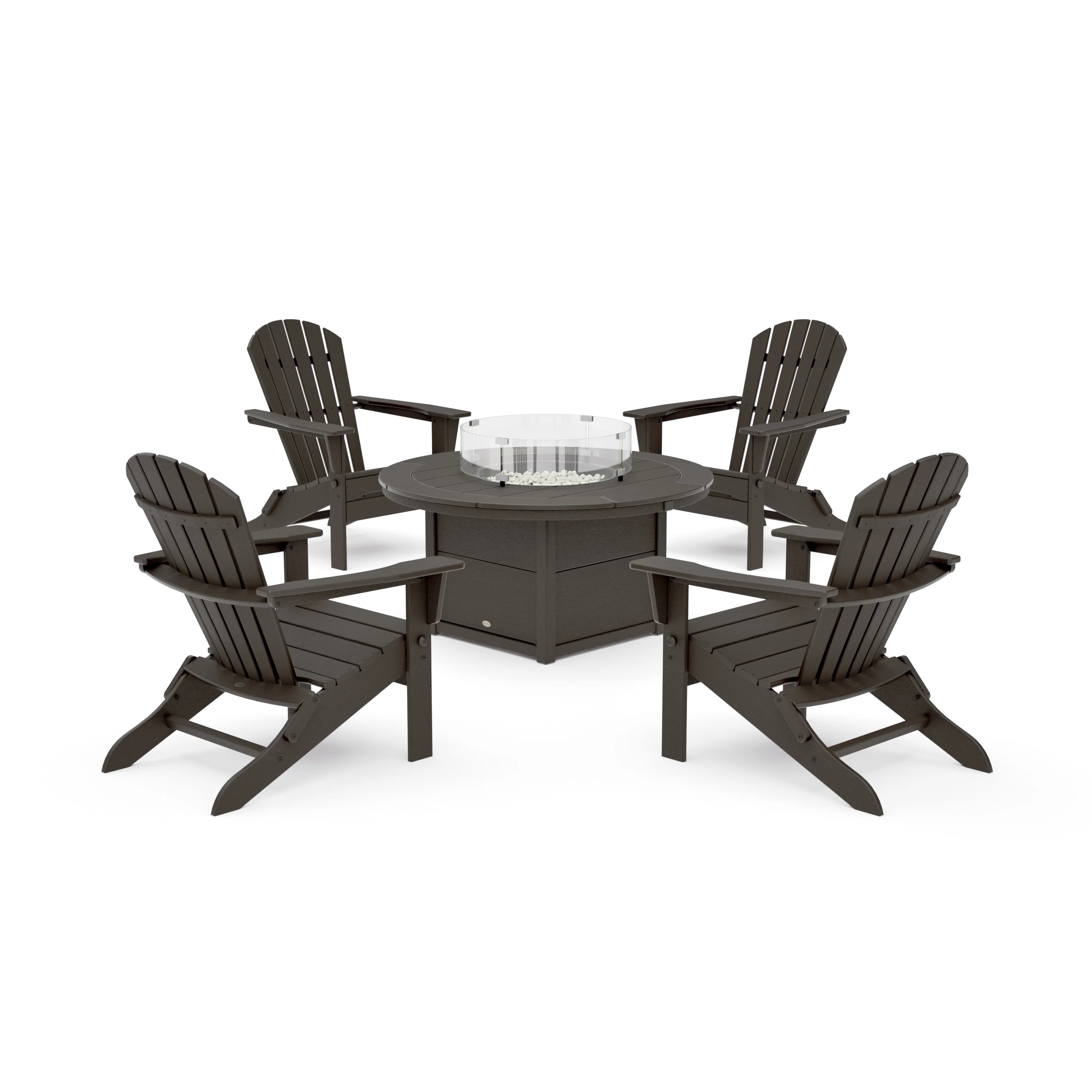 South Beach 5-Piece Folding Adirondack Fire Chat Set - Image 11