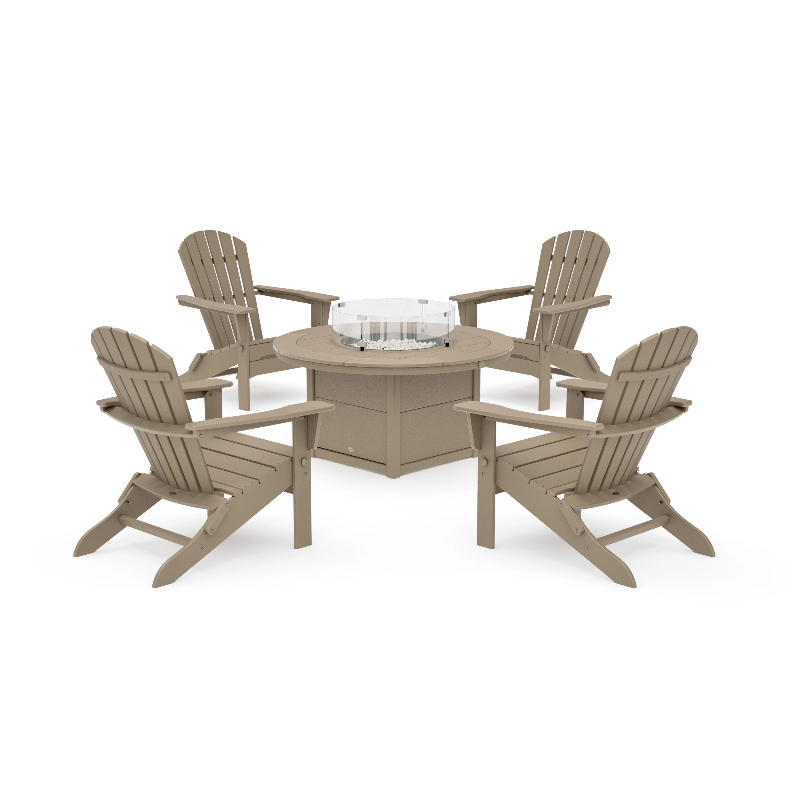 South Beach 5-Piece Folding Adirondack Fire Chat Set - Image 12